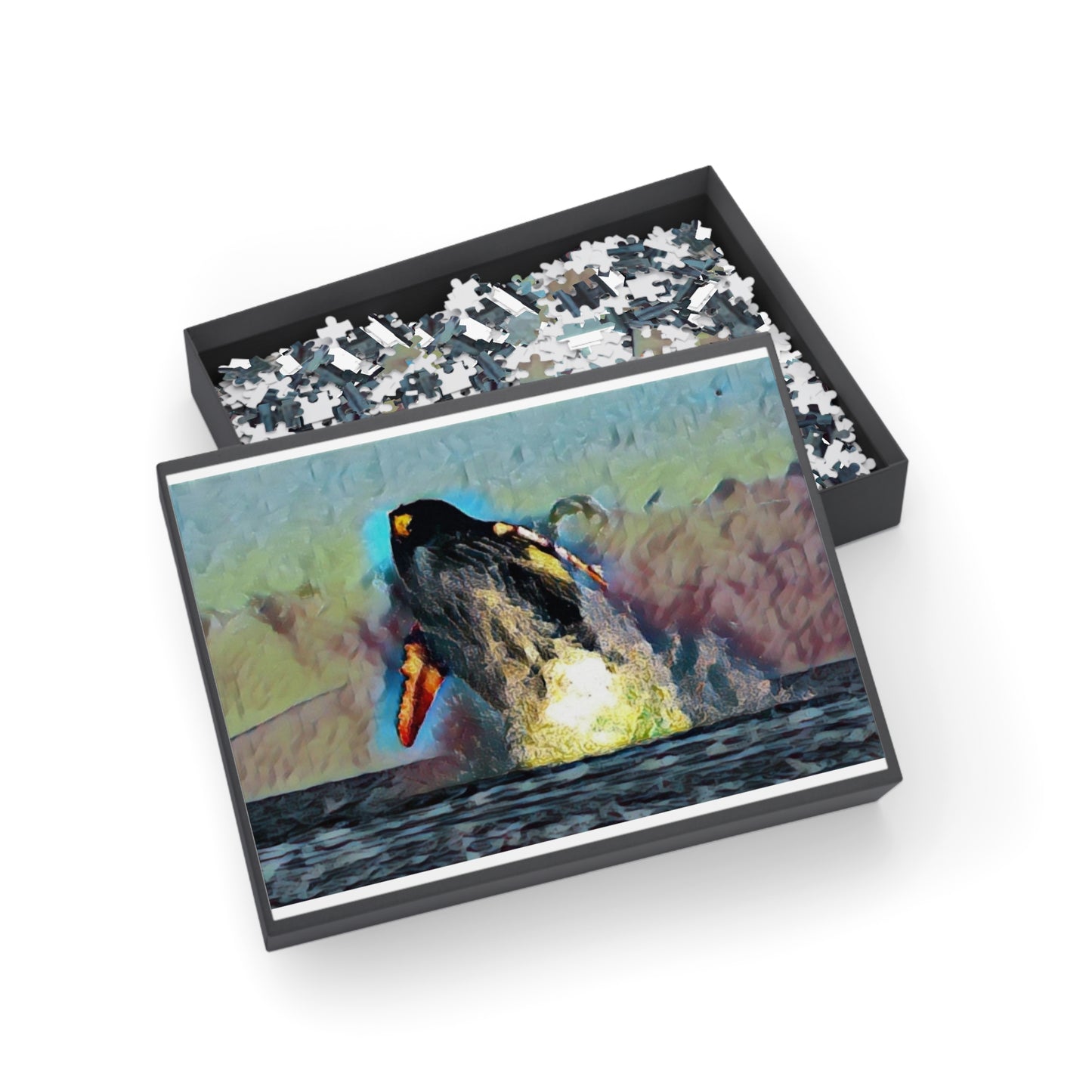 Puzzle (96, 252, 500, 1000-Piece) ... An Extraordinary Humpback Breach ... 'With Explosive Energy' ... Family Archives (KPH) ... Circa: 21st Century. Maui, HI ... Original Works ...