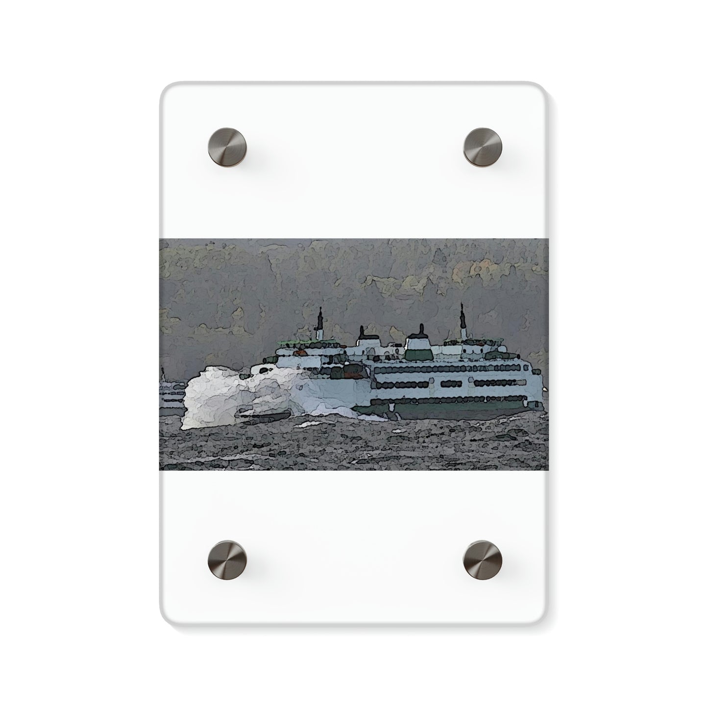 Acrylic Wall Art Panels ... WADOT Ferry Crossing ... "A Very Rough Day" ... Mulkiteo Route ... Family Archives ... Early 1990's' ... Original Works ...