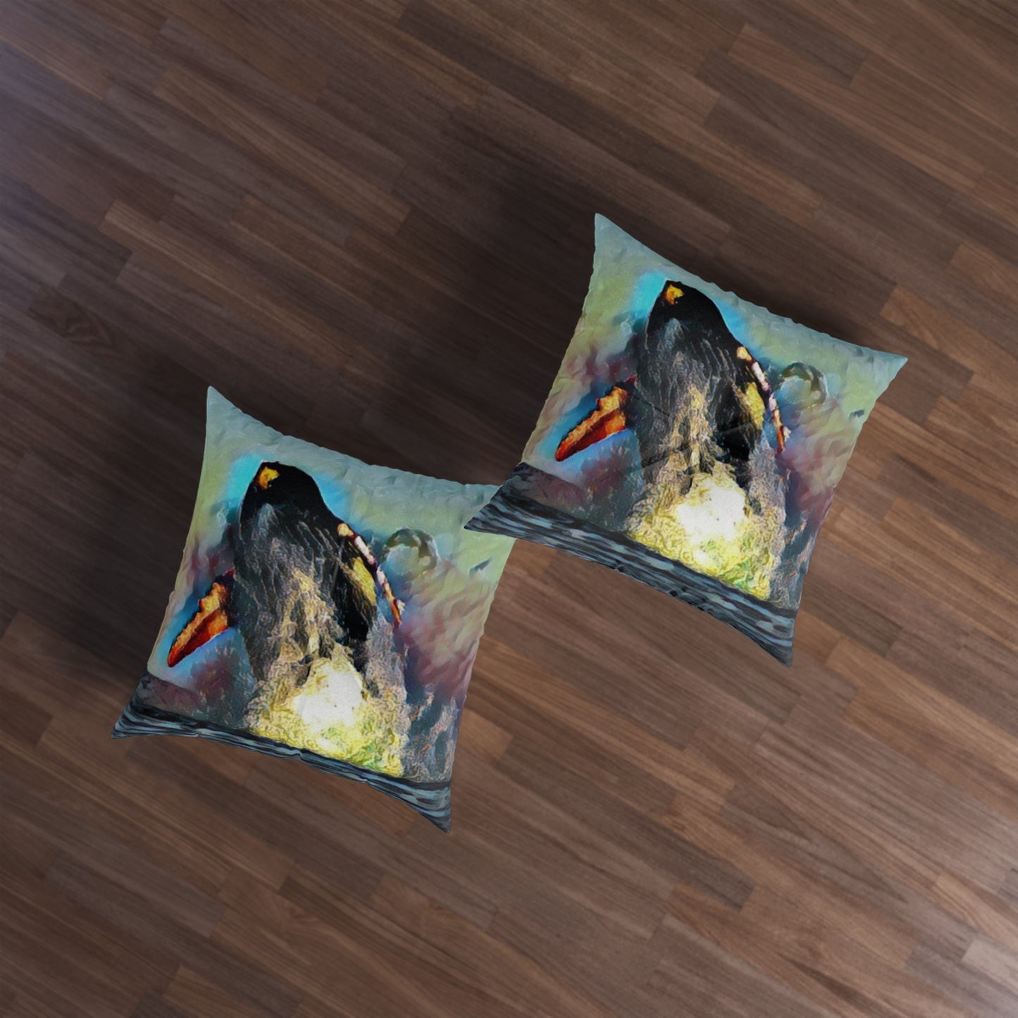 Tufted Floor Pillow, Square ... An Extraordinary Humpback Breach ... 'With Explosive Energy' ... Family Archives (KPH) ... Circa: 21st Century. Maui, HI ... Original Works ...