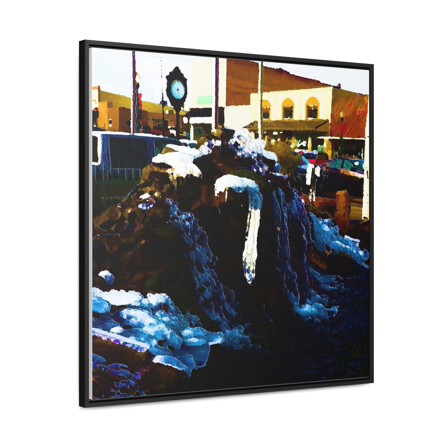 Gallery Canvas Wraps, Square Frame ...  "Ice & Water Sculpted" ... Downtown Grangeville, Idaho ... Adjacent To Irwin Pharmacy ... 5Jan23 ... Original Works ...