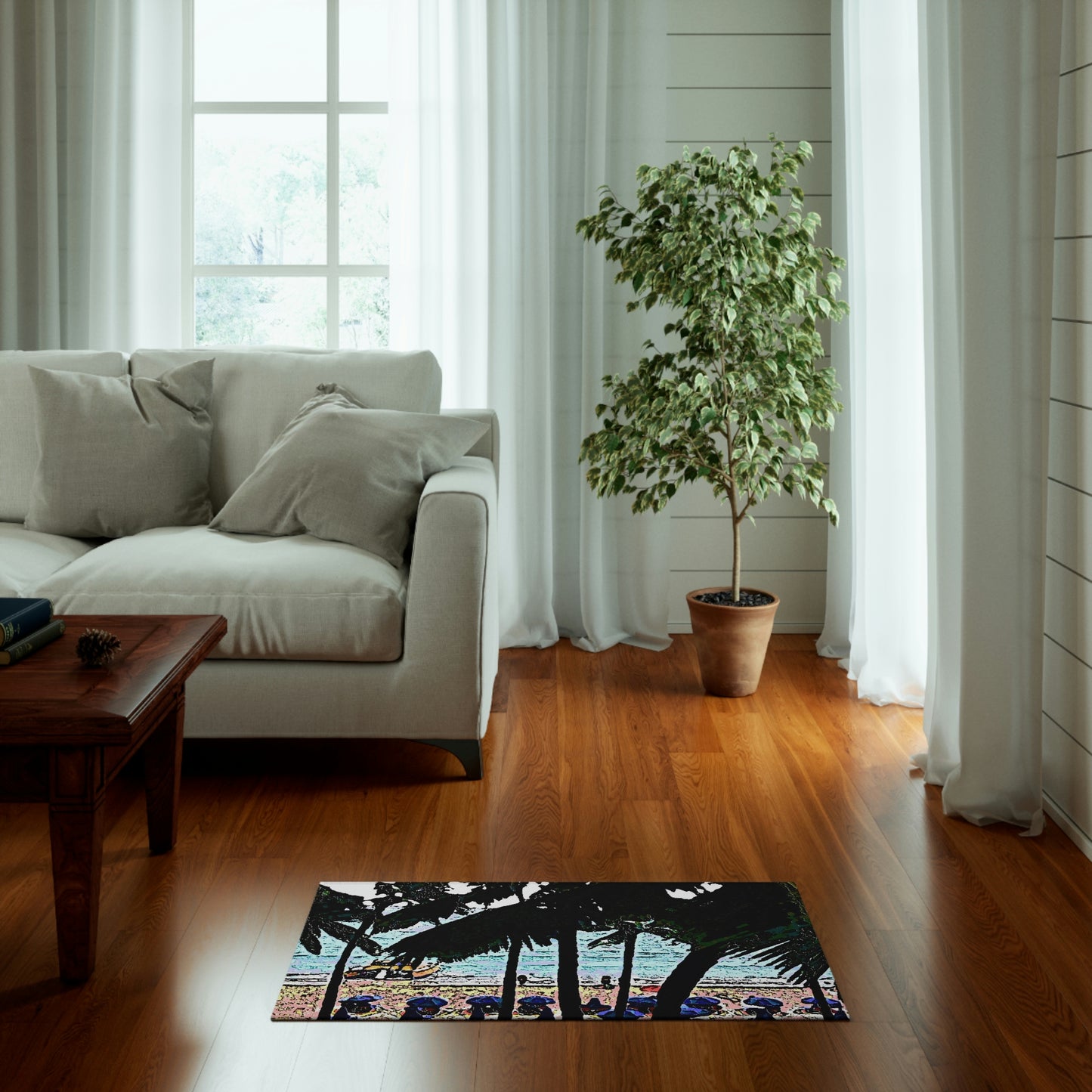 Dornier Rug ... "A Beautiful Beach Amongst The Palms" ... The Outrigger Waikiki, Honolulu, Oahu ... Original Works ...