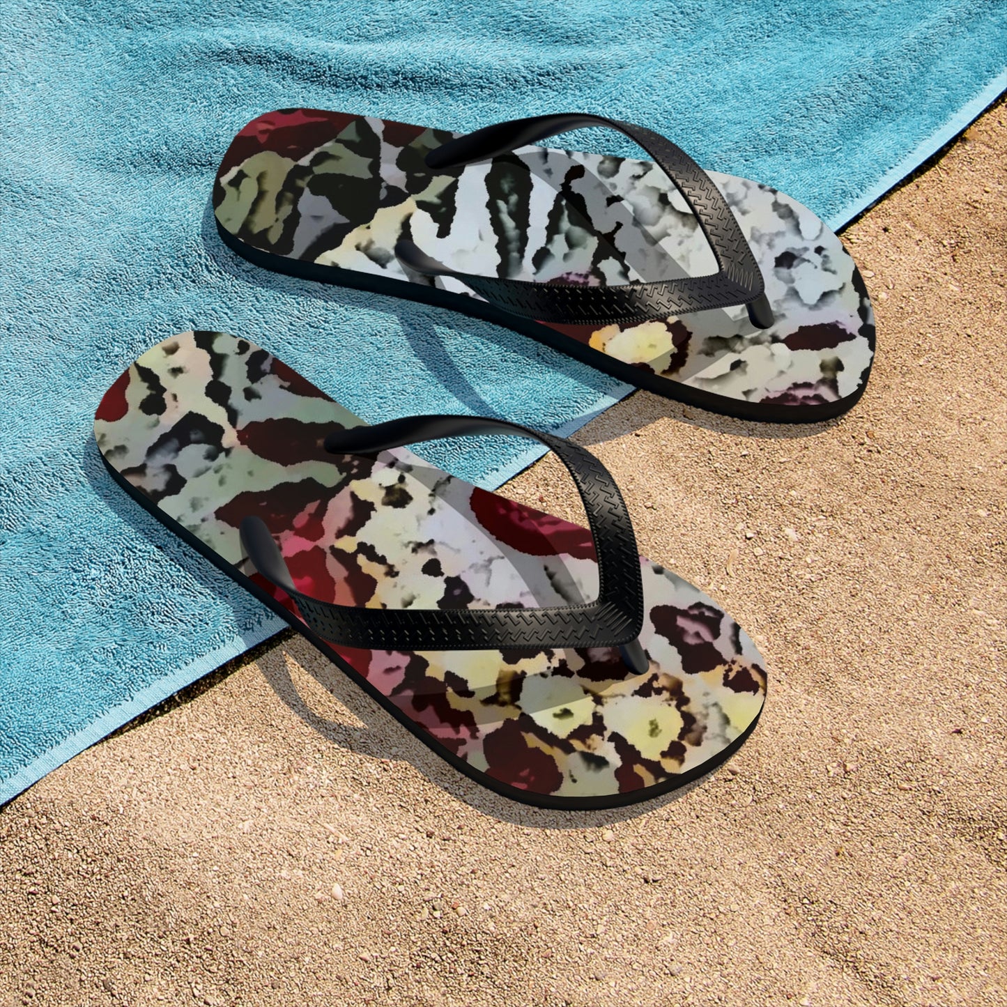 Unisex Flip-Flops ... "A Friendly Flower" ... Pointsettia 'Pointing' ... Original Works ... (Supplied Photograph) ...