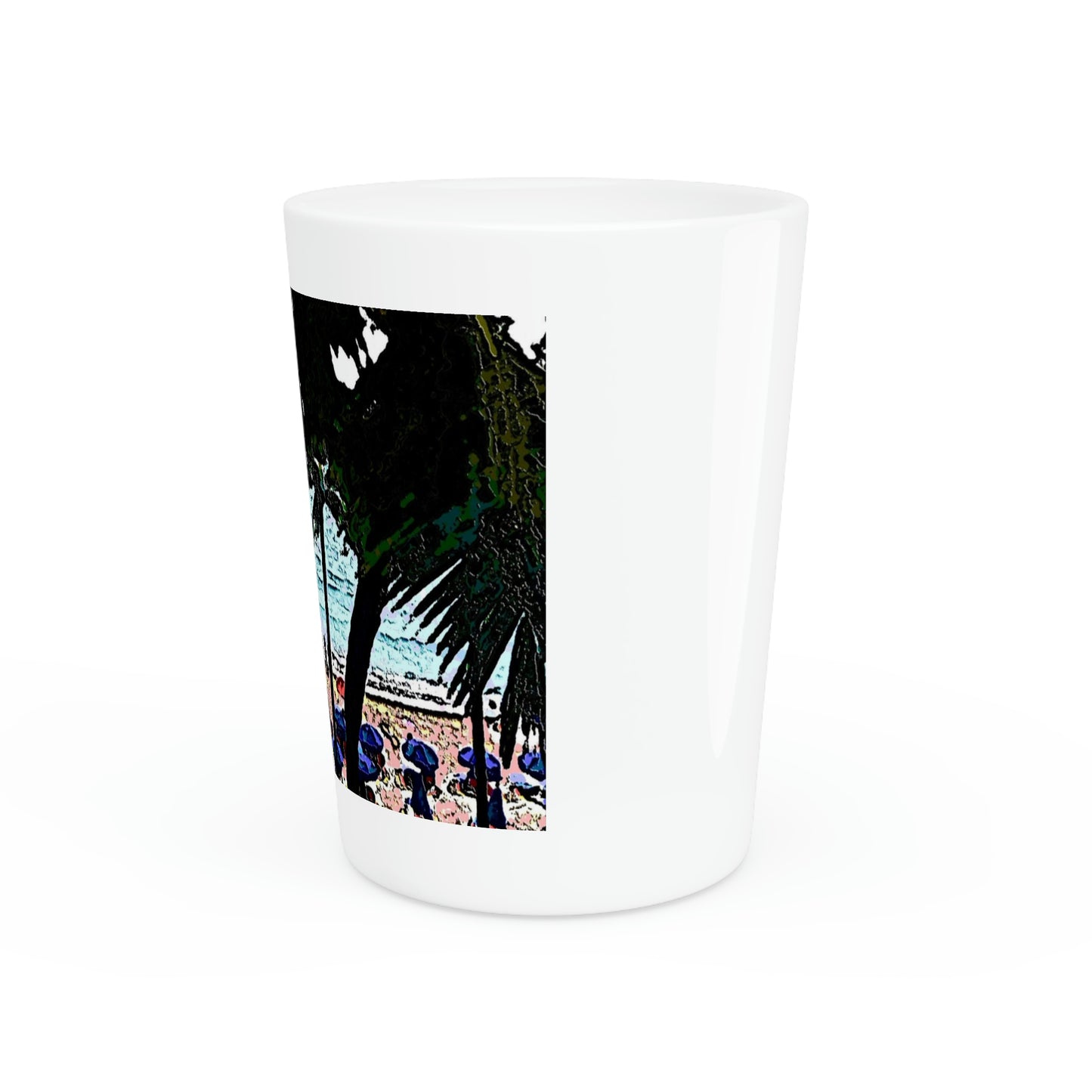 Shot Glass ... "A Beautiful Beach Amongst The Palms" ... The Outrigger Waikiki, Honolulu, Oahu ... Original Works ...