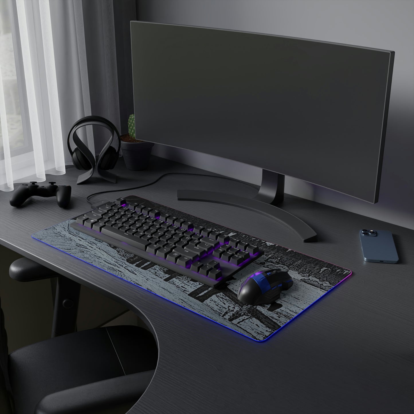 LED Gaming Mouse Pad ... A Quiet Morning ... "Along The Red River & Nature Preserve Plateau" ... Jan23 ... Original Works ...