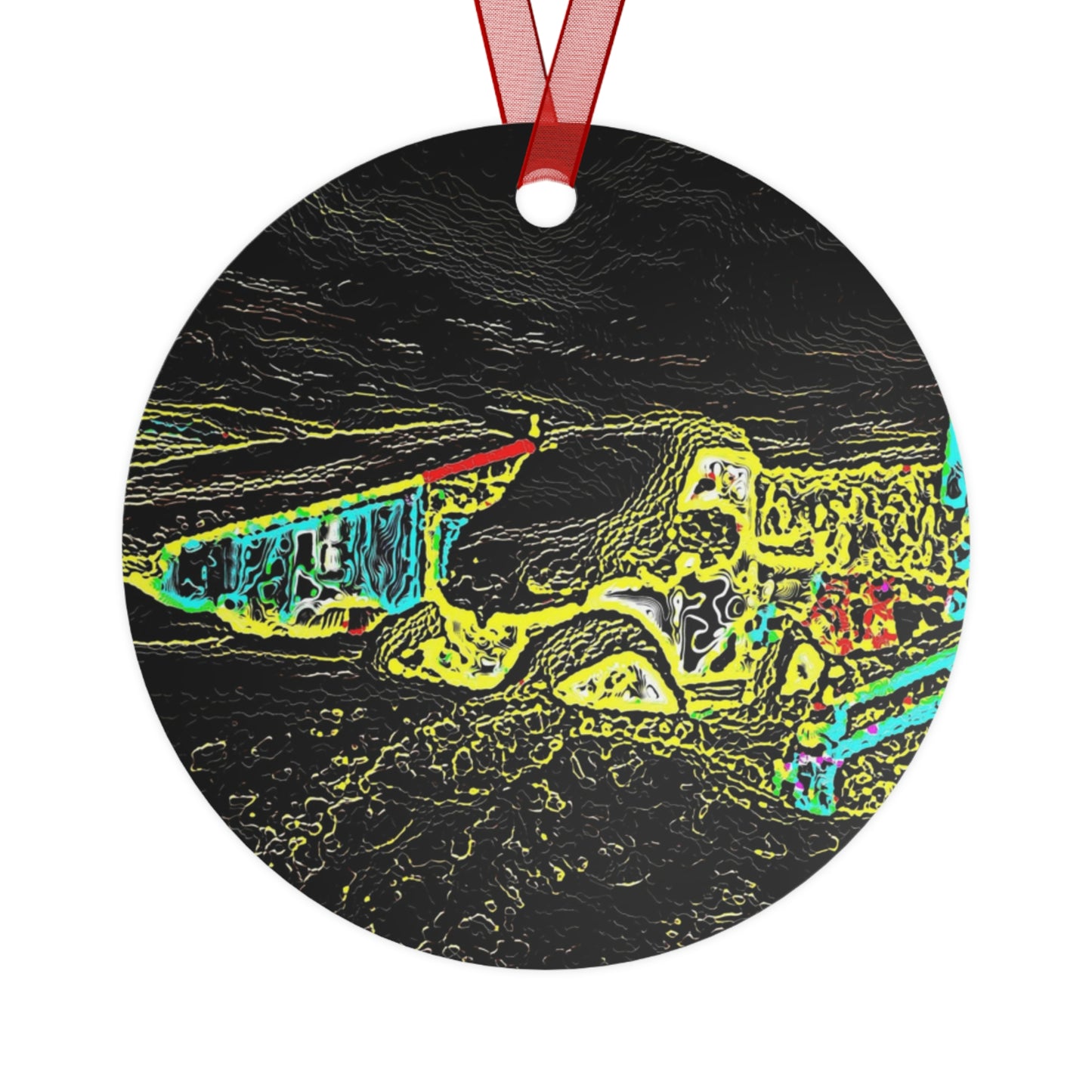 Metal Ornaments ... "Snow Vehicle In Snow Storm At-Rest" ... Circa 12Mar23 ... Central Idaho ... 18-Hours Rendering Time: Original Works ...