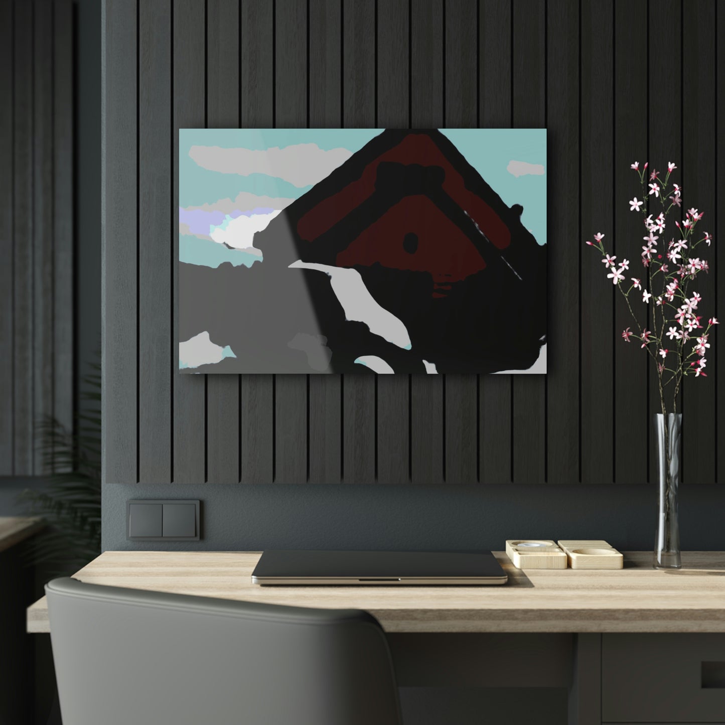 Acrylic Prints ...  After An Intense Snow Storm ... 'Digging Out' ... A Vehicle & Cabin "In The Mountains" ... March 2023 ... Original Works ...