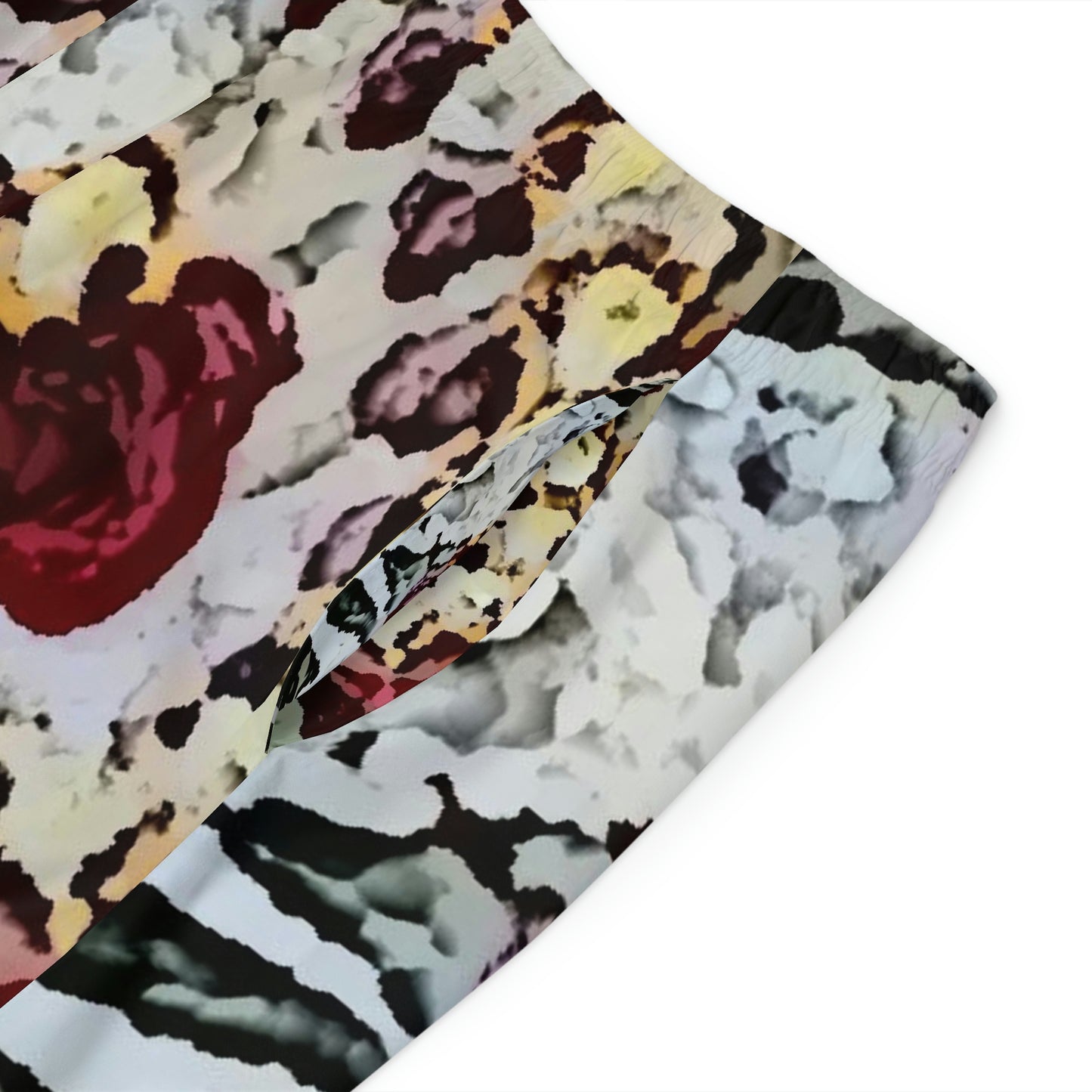 Men's Board Shorts (AOP) ... "A Friendly Flower" ... Pointsettia 'Pointing' ... Original Works ... (Supplied Photograph) ...