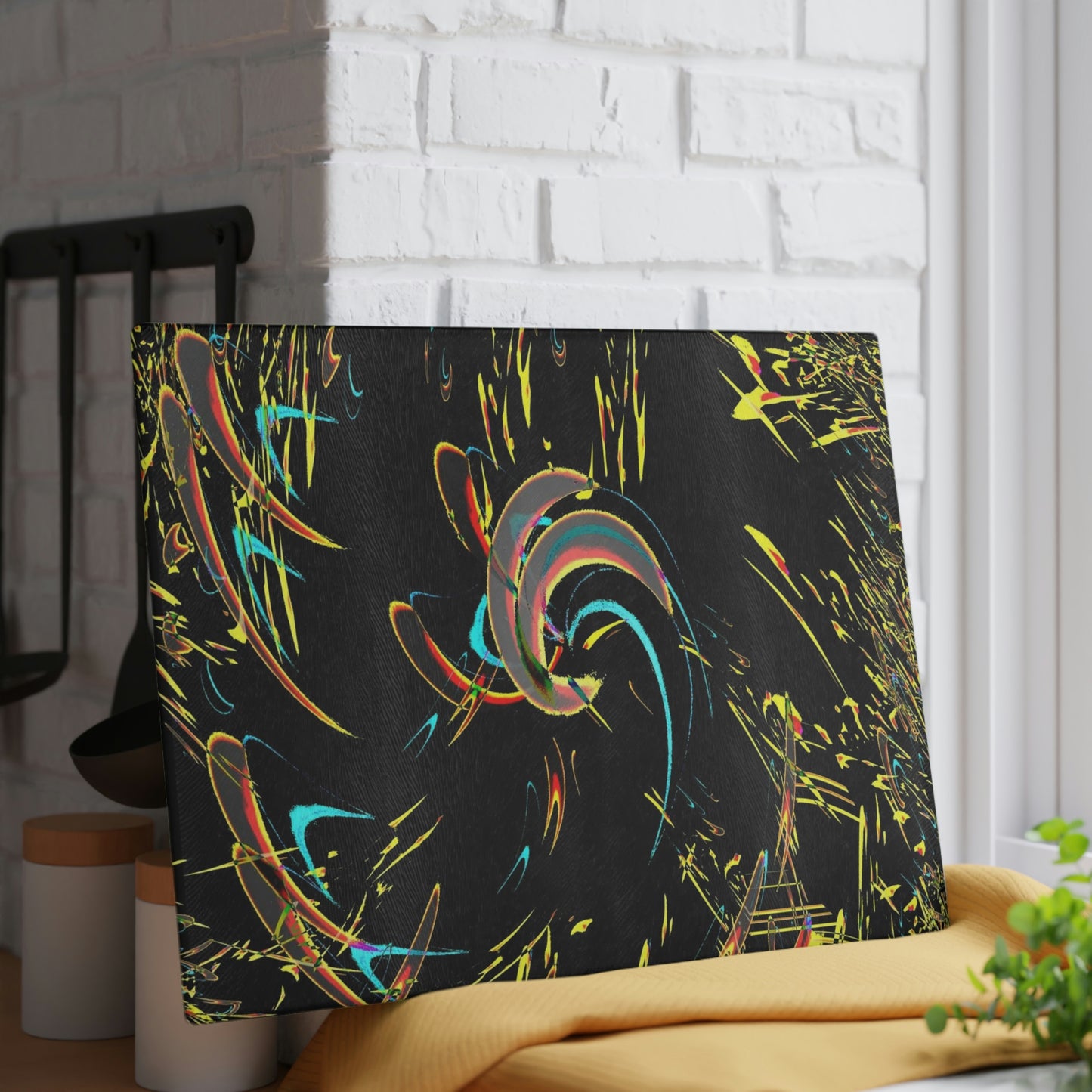 Glass Cutting Board ... "Waning Moon" ... Central Idaho ... October 2022 ... Rendering Time: 22 Hours ... Original Works ...