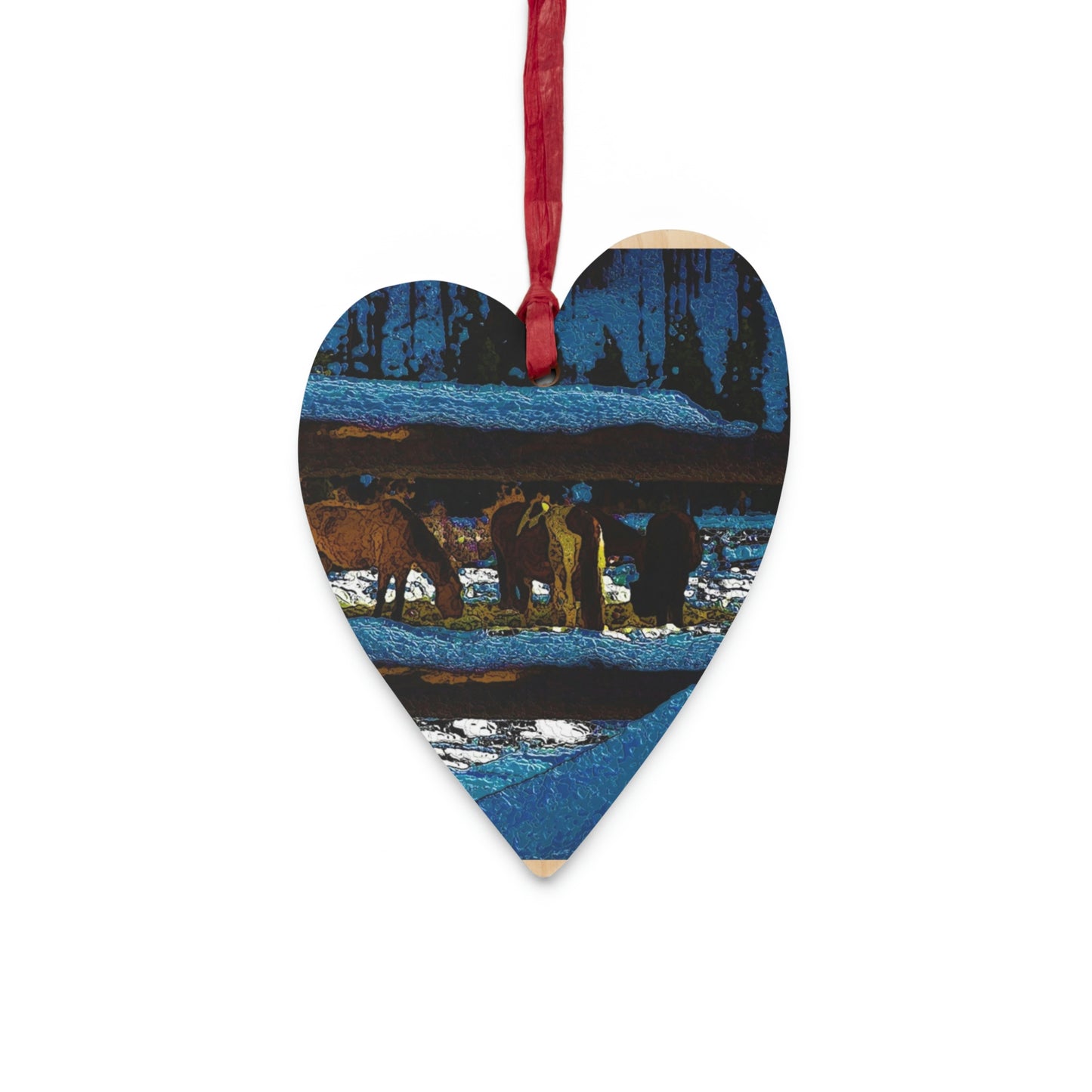 Wooden Ornaments ...  A Horse ... A Saddle ...  Foraging Through The Snow ...  An_Asses 'Cry' ... Central Idaho, November 2022 ...  Original Works ..