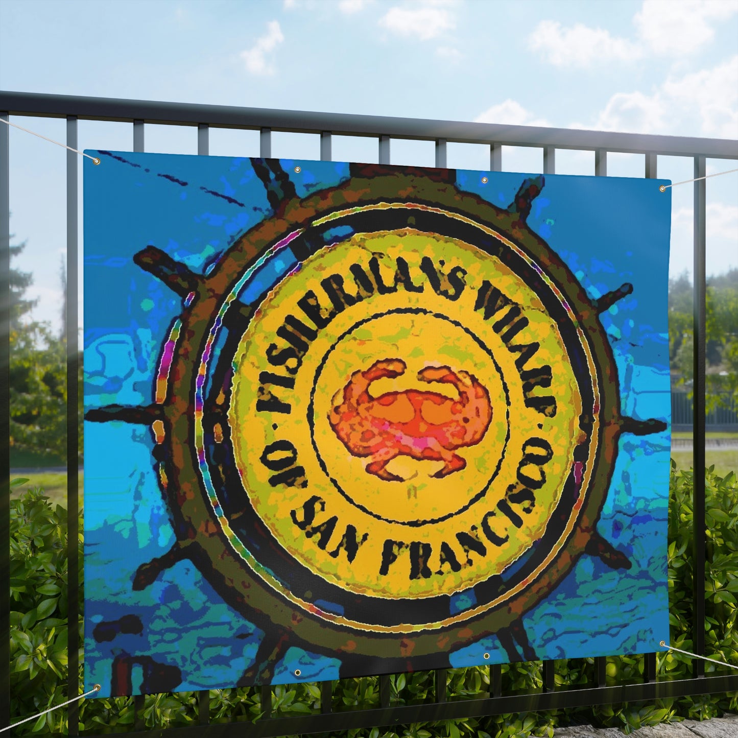 Matte Banner ... "No.9 Fishermen's Grotto - Fishermen's Wharf, SF, California" ... Family Archives: 1970's ... Original Works ...