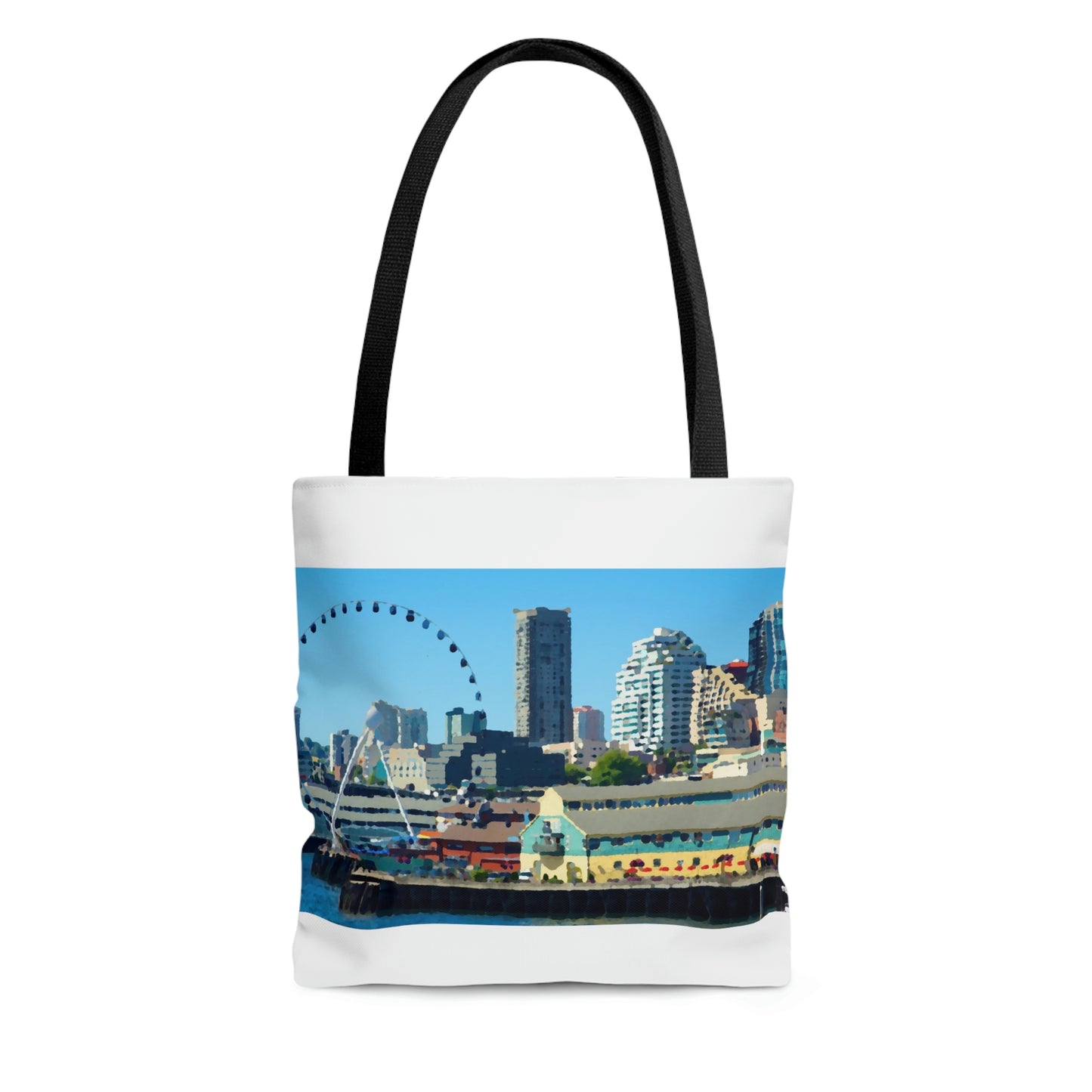 AOP Tote Bag ... That Classic Wheel ... 'Seattle's Wheel' ... & Old Classic Waterside Vendors ...  'Family Archives' ... Original Works ...