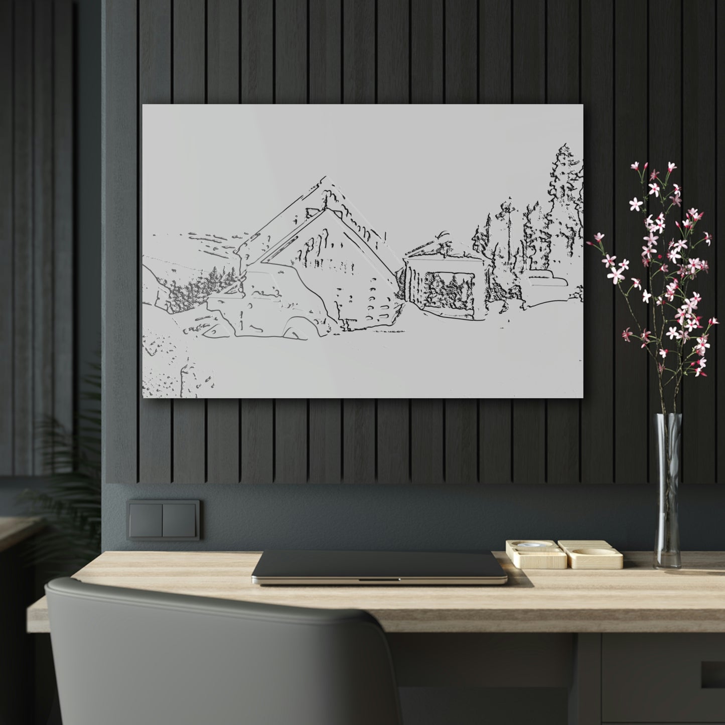 Acrylic Prints ... After An Intense Snow Storm ... 'Digging Out' ... A Vehicle & Cabin "In The Mountains" ... March 2023 ... Original Works ...