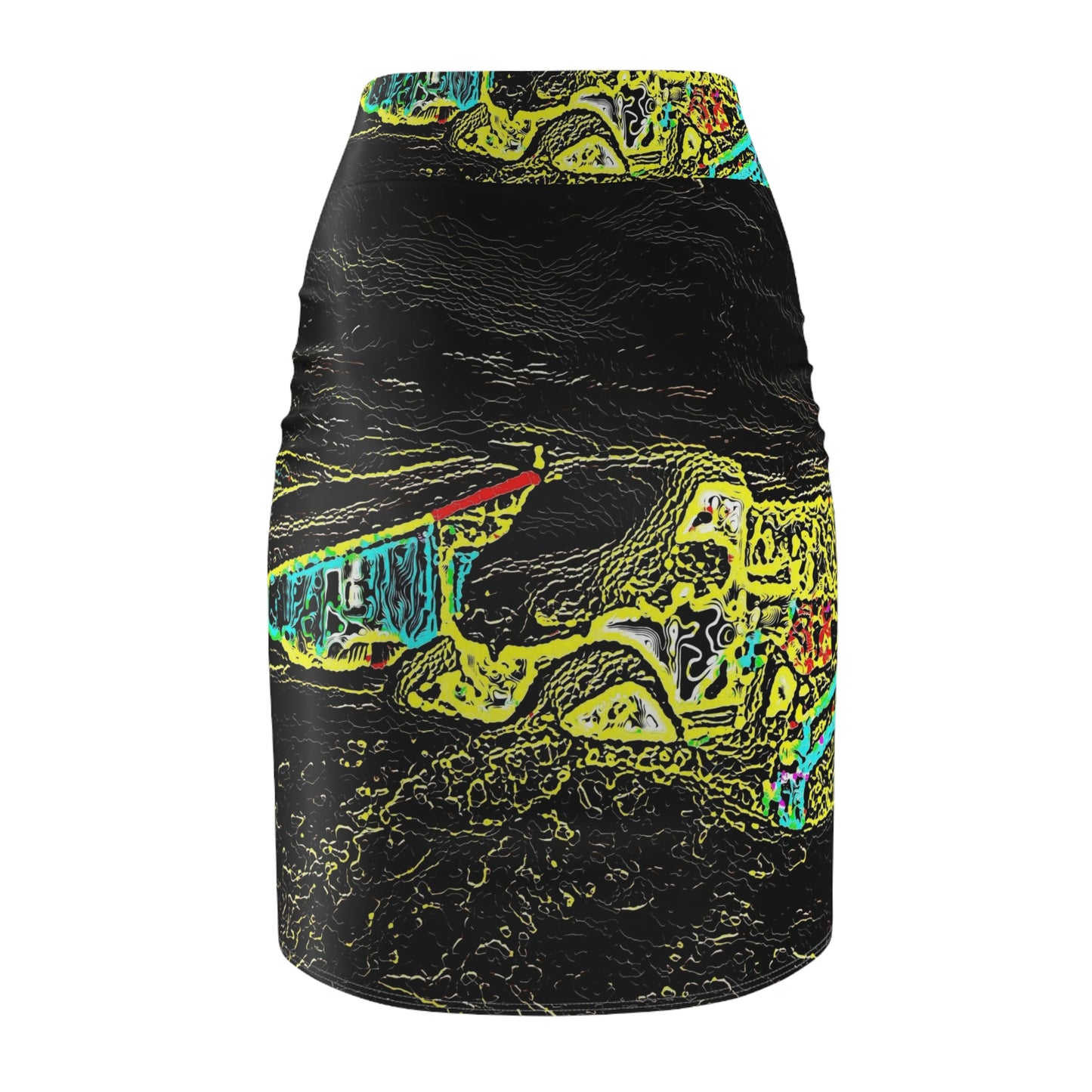 Women's Pencil Skirt (AOP) ... "Snow Vehicle In Snow Storm At-Rest" ... Circa 12Mar23 ... Central Idaho ... 18-Hours Rendering Time: Original Works ...