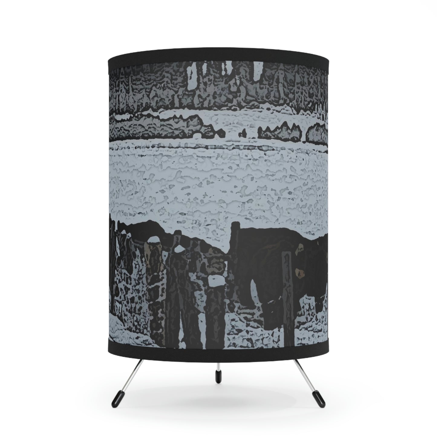Tripod Lamp with High-Res Printed Shade, US\CA plug ... A Quiet Morning ... "Along The Red River & Nature Preserve Plateau" ... Jan23 ... Original Works ...
