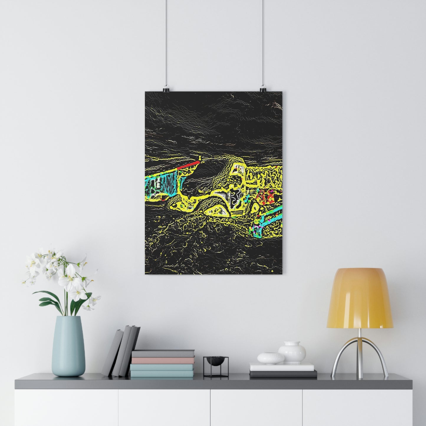 Giclée Art Print ... "Snow Vehicle In Snow Storm At-Rest" ... Circa 12Mar23 ... Central Idaho ... 18-Hours Rendering Time: Original Works ...