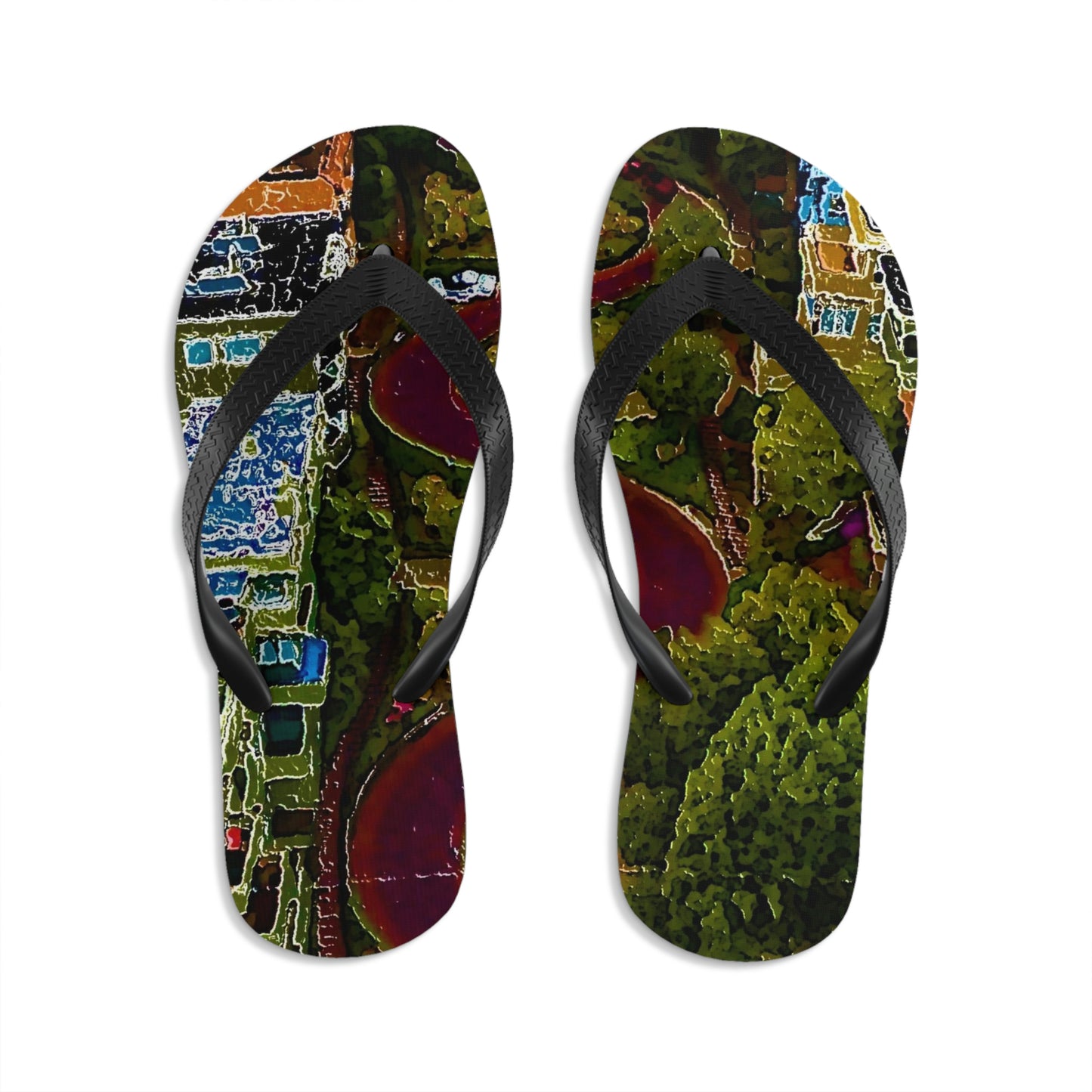 Unisex Flip-Flops ... A Crazy Street ... 'Eight Winding Curve-Switchbacks' ... "Lombard Street, San Francisco, CA' ... Family Archives: 1970's ... Original Works ...