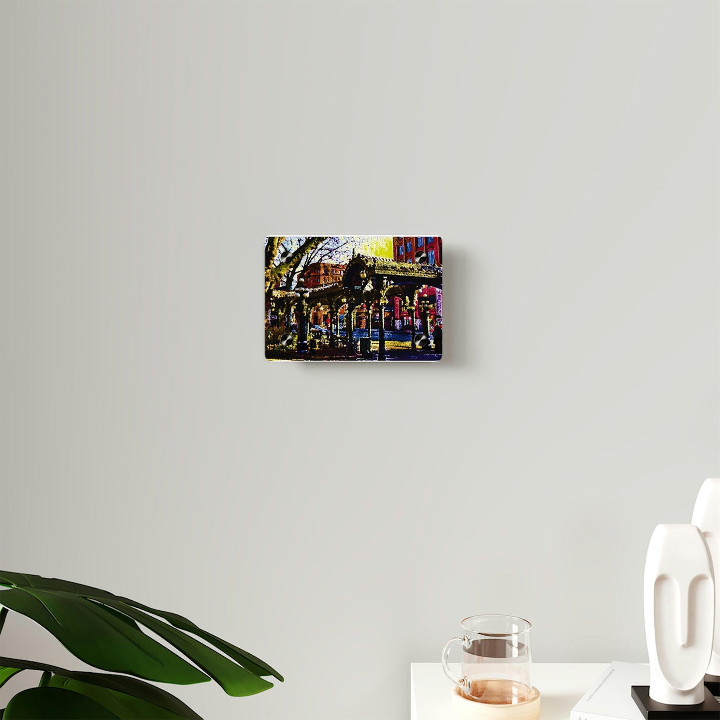 Acrylic Wall Art Panels ... A Very Fine Place To Meet ... To Catch The Bus ... 'To Find A Friend' .. Just-To-Hangout ... Dr FJHolt Base Photo ... Original Works ...