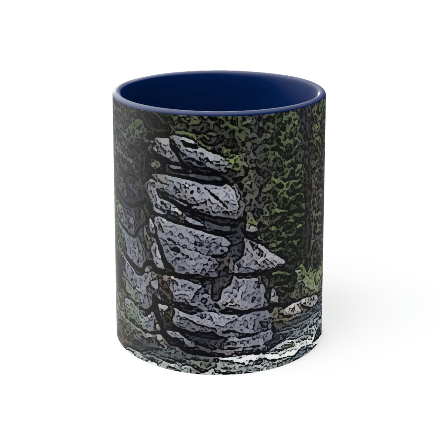 Accent Coffee Mug, 11oz ..."I Am Innocent" ... Tricky-Dick Immortalized ... Nixon Rock: Along The River ... Central Idaho, Summer 2020 ... Original Works ...