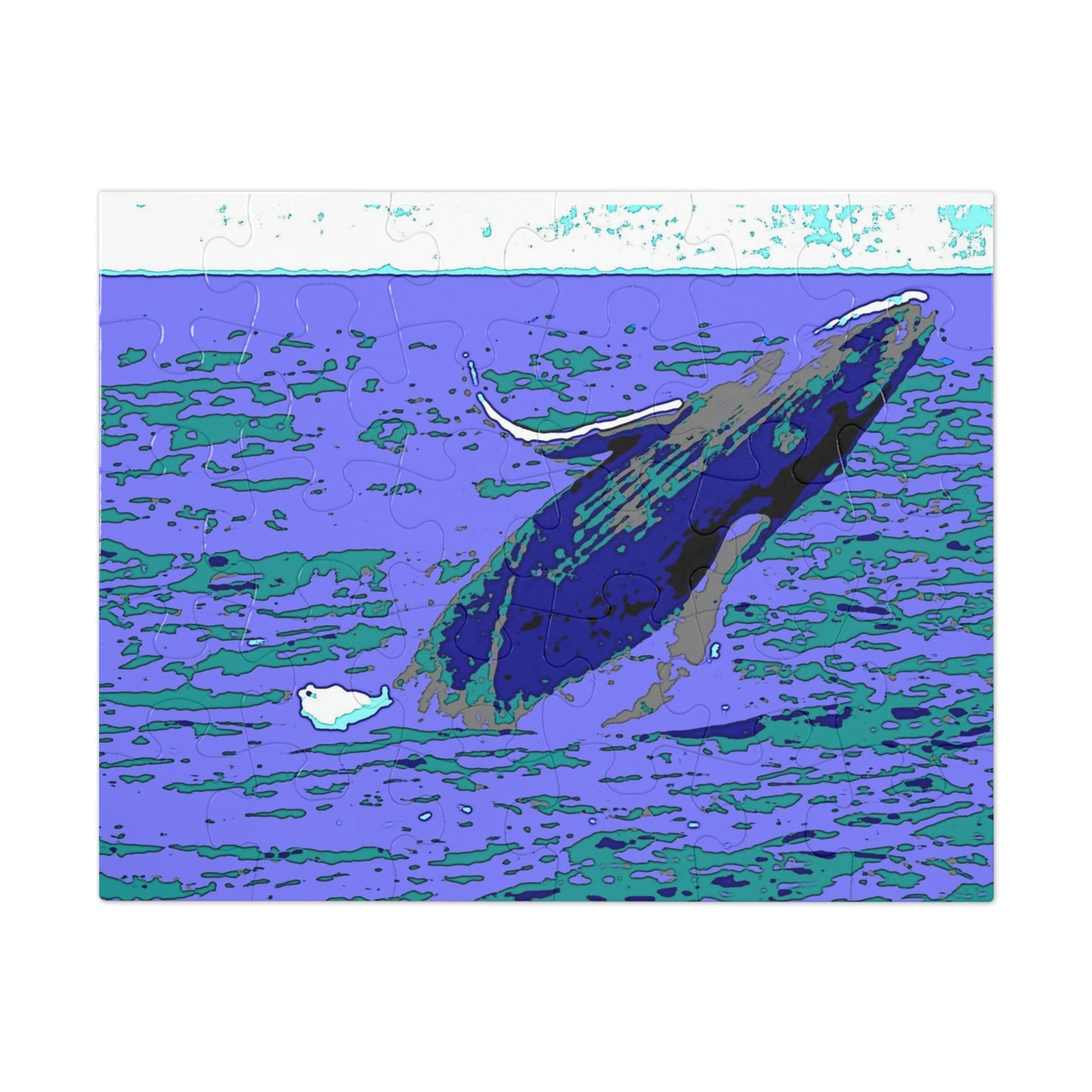 Jigsaw Puzzle (30, 110, 252, 500,1000-Piece) ... Baby Humpback Breaching ... Maui, HI: April 2022 ... "Family Archives: KPH" ... Original Works ...