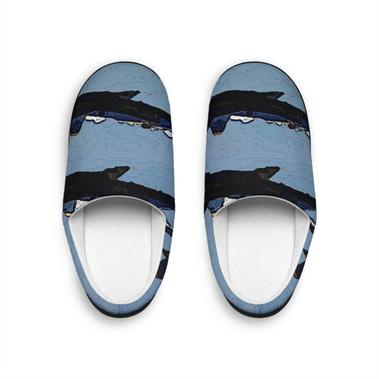 Men's Indoor Slippers ... Seattle Seafair ..."Blue Angels Run Over Lake Washington" ... Circa Mid 1980's ... Dr FJ Holt ... Original Works ...