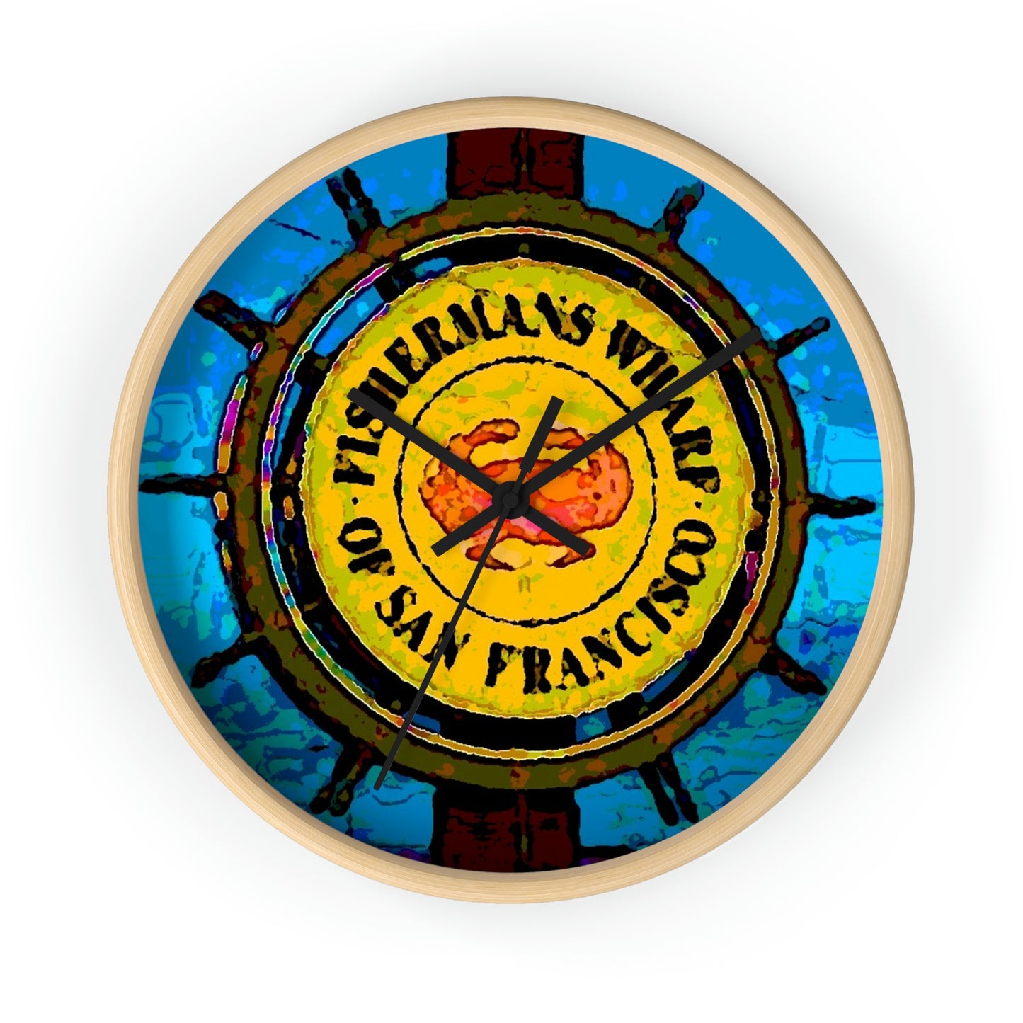 Wall clock ... "No.9 Fishermen's Grotto - Fishermen's Wharf, SF, California" ... Family Archives: 1970's ... Original Works ...