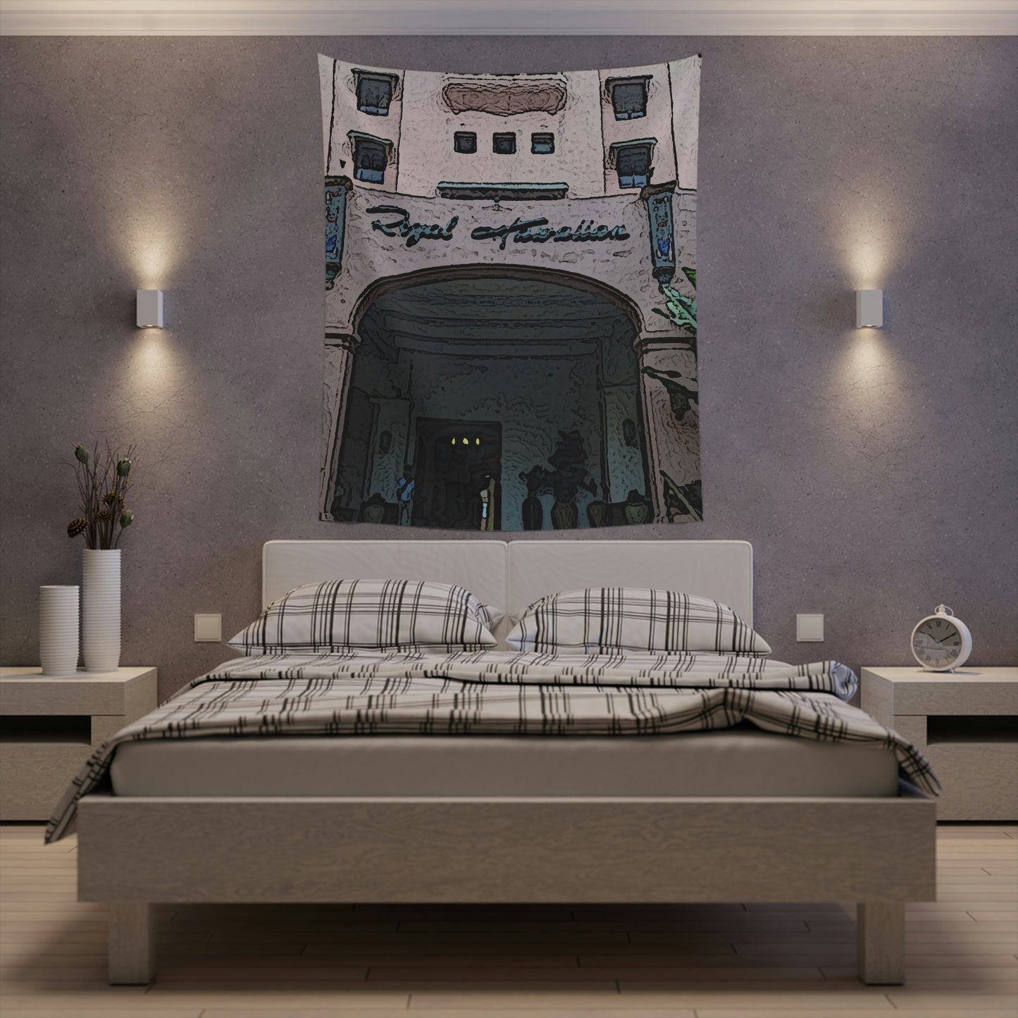 Printed Wall Tapestry ...  "La Grande Entree" At: 'The Pink Palace' ... The Royal Hawai'ian ... Honolulu, HI ... '27Oct2014' ... Original Works ...
