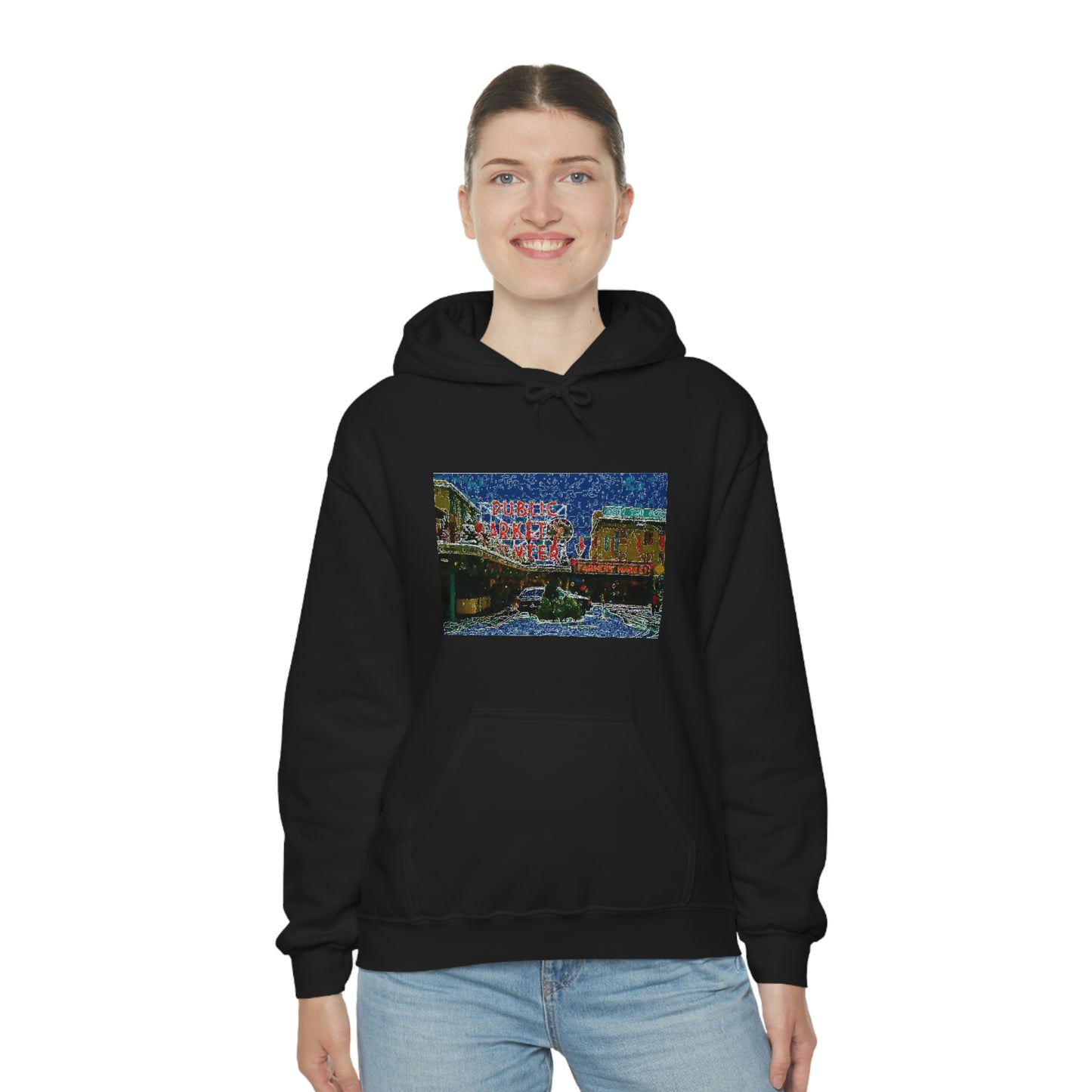 Unisex Heavy Blend™ Hooded Sweatshirt ... Pike Place Market: 'The Public Market', Seattle, Washington. Circa Fall 2013 ...