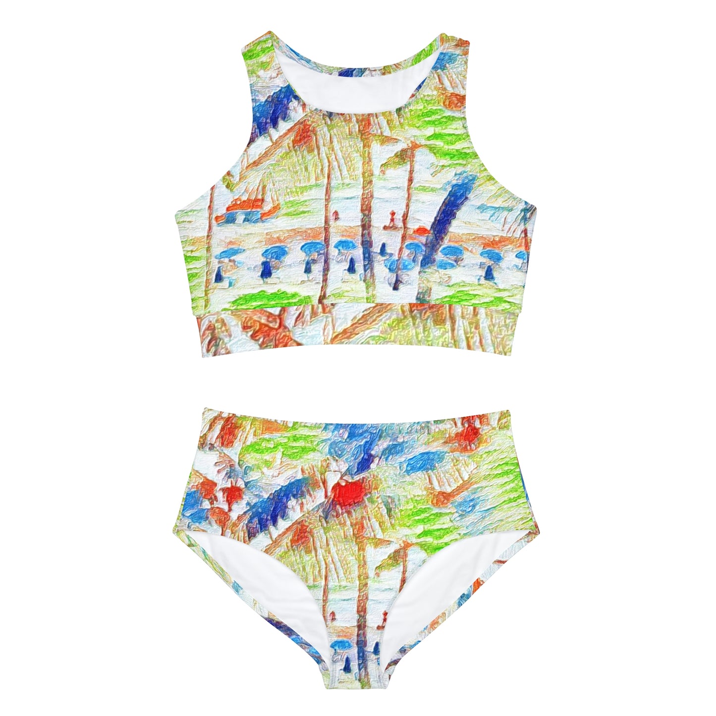 Sporty Bikini Set (AOP) ... "The Royal Hawai'ian: Waikiki Beach_Beach" ... Honolulu, HI ... Ocotber 2014 (Halloween) ... Original Works ...
