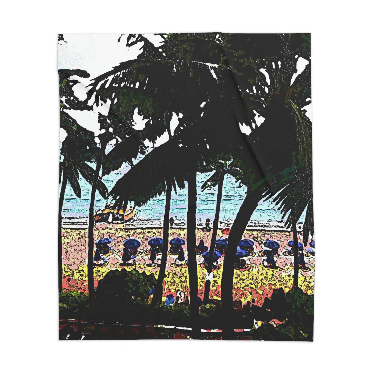 Sherpa Blanket ..."A Beautiful Beach Amongst The Palms" ... The Outrigger Waikiki, Honolulu, Oahu ... Original Works ...