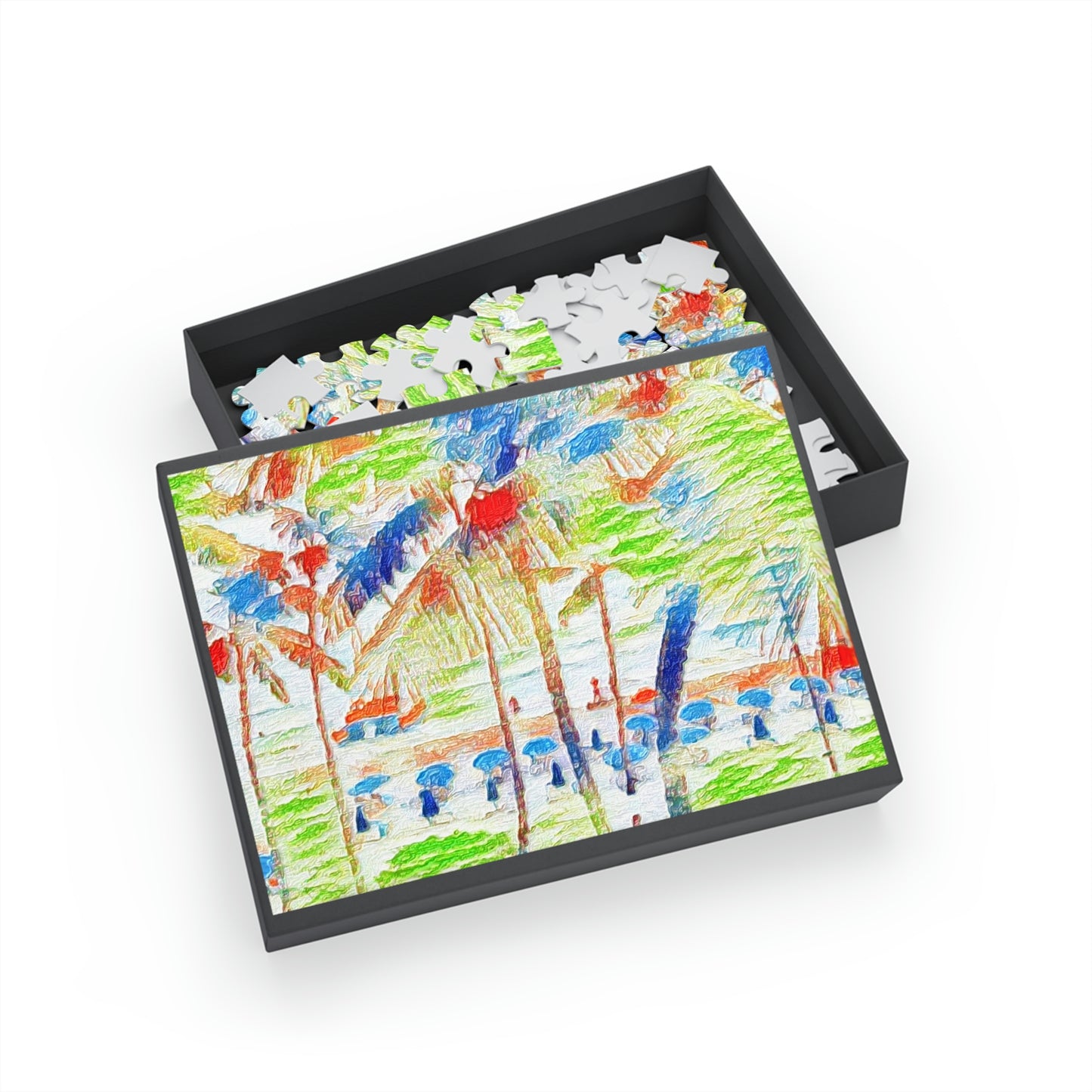 Puzzle (96, 252, 500, 1000-Piece) ... "The Royal Hawai'ian: Waikiki Beach_Beach" ... Honolulu, HI ... Ocotber 2014 (Halloween) ... Original Works ...