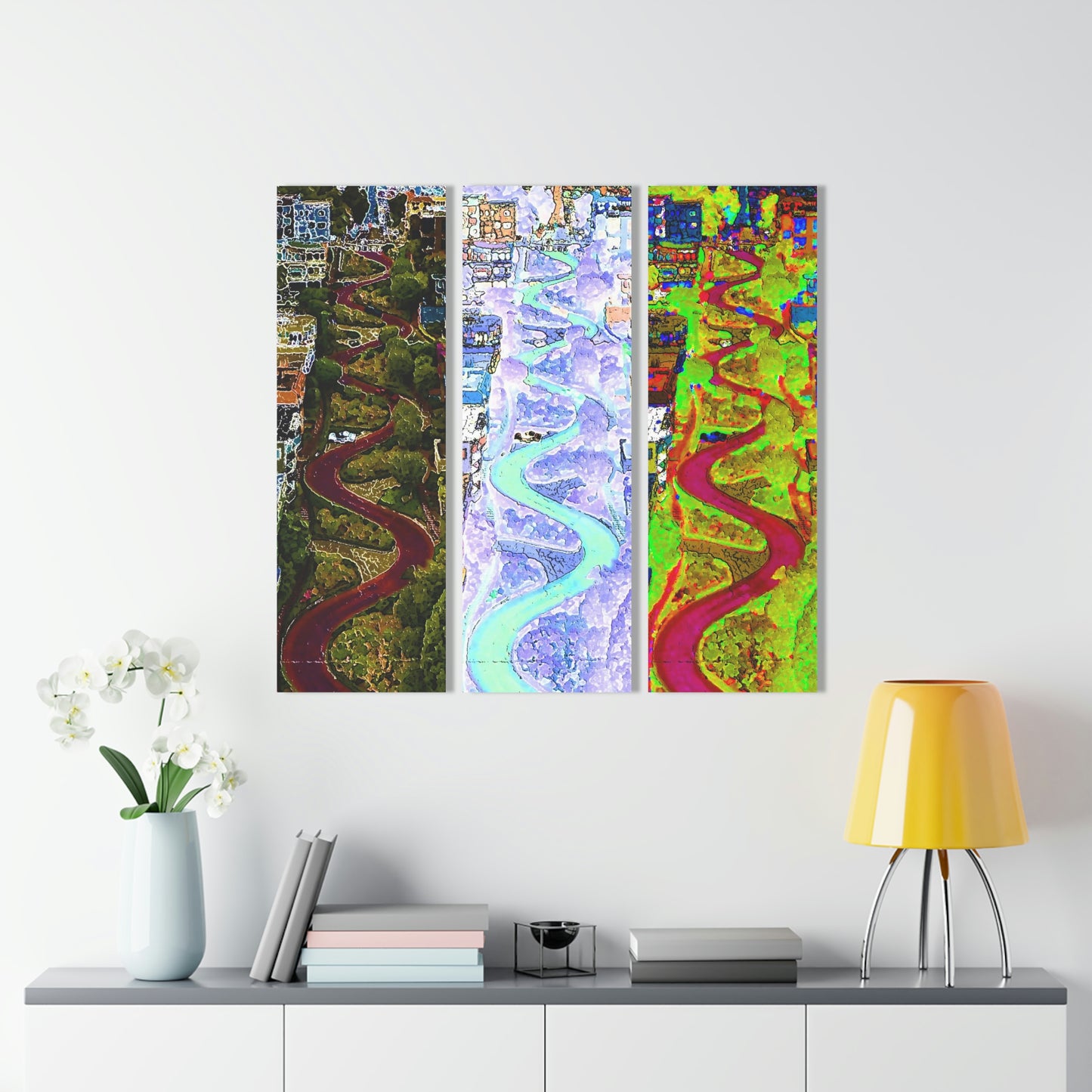 Acrylic Prints (Triptych) ... A Crazy Street ... 'Eight Winding Curve-Switchbacks' ... "Lombard Street, San Francisco, CA' ... Family Archives: 1970's ... Original Works ...