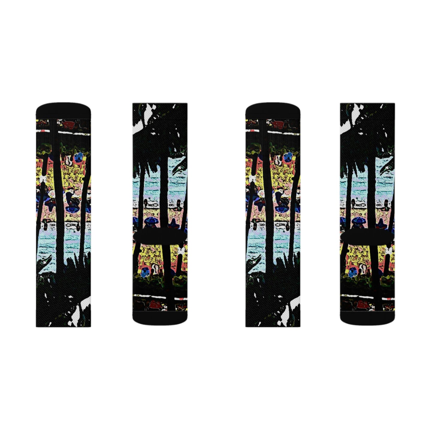Sublimation Socks ... "A Beautiful Beach Amongst The Palms" ... The Outrigger Waikiki, Honolulu, Oahu ... Original Works ...