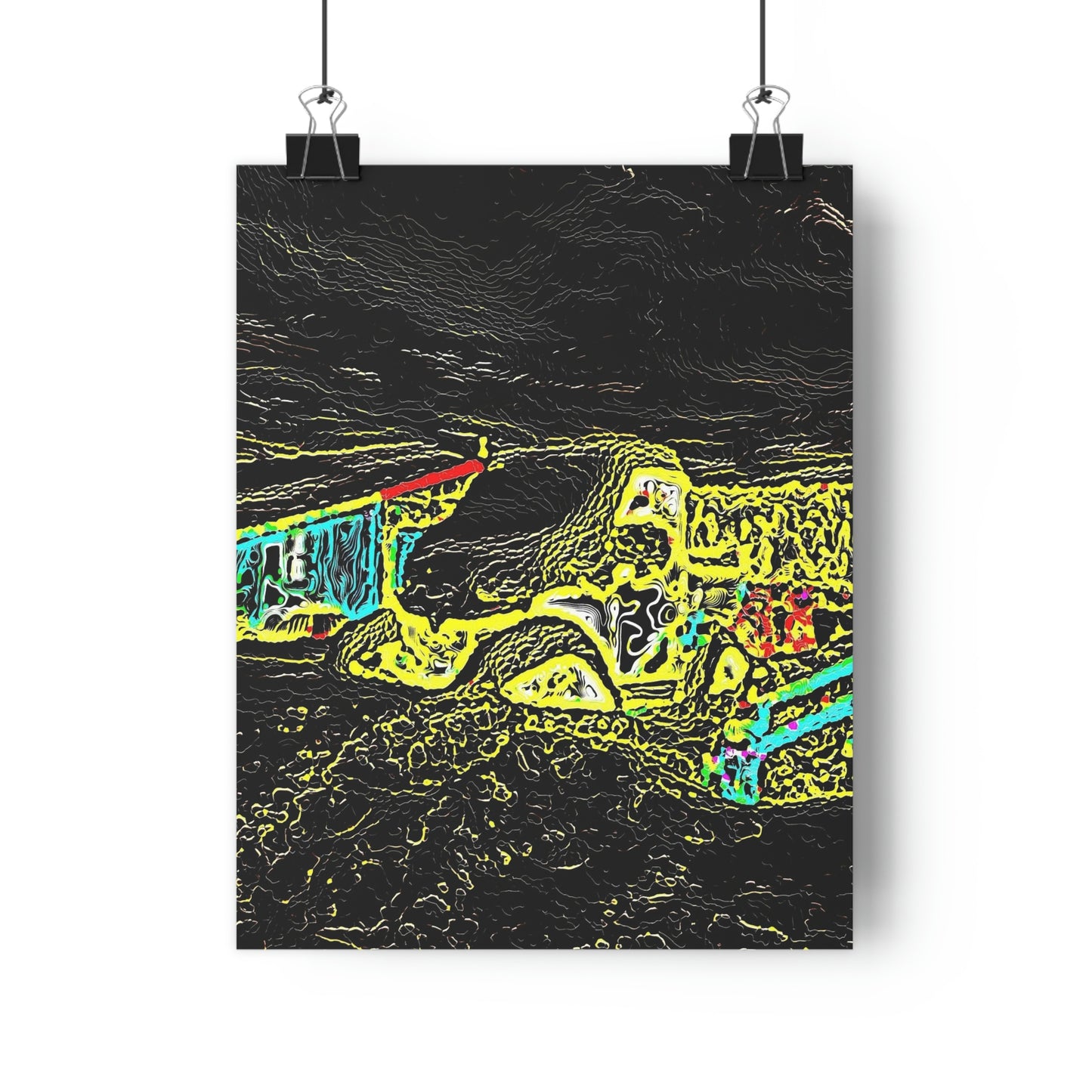 Giclée Art Print ... "Snow Vehicle In Snow Storm At-Rest" ... Circa 12Mar23 ... Central Idaho ... 18-Hours Rendering Time: Original Works ...
