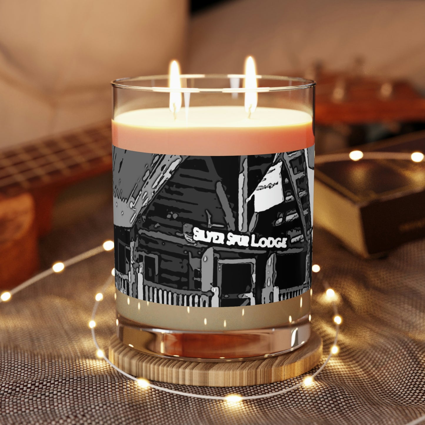 Scented Candle - Full Glass, 11oz ... A Beautiful Lodge & Back-Country Outfitter In A Mountain Town ... 'Dixie, Idaho, November 2022' ... Original Works ...
