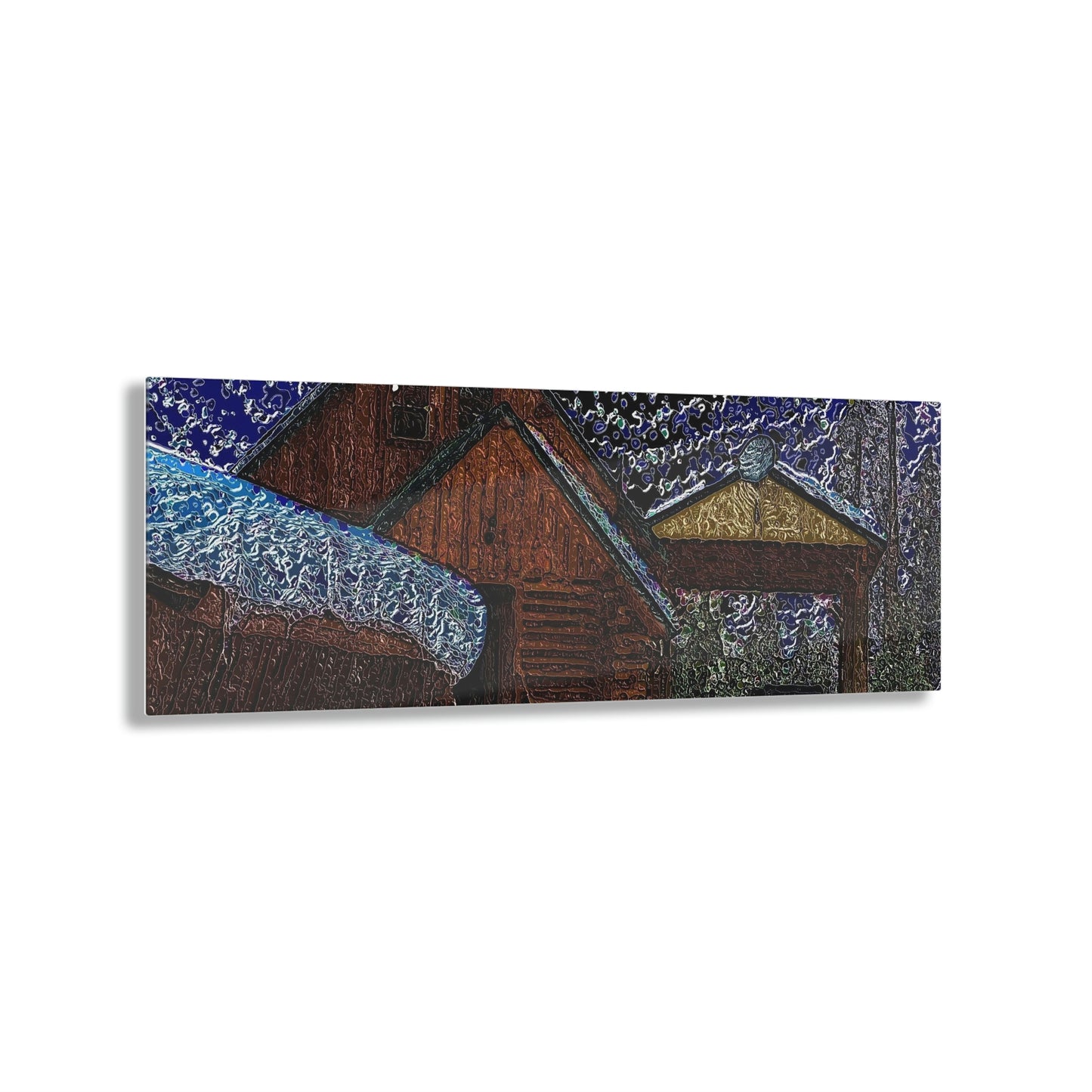 Acrylic Prints ... Van Gogh-Ian 'Inspired' Mountain Winter Paradise ... November 2022 ... Rhett Creek, Idaho ... Original Works ...