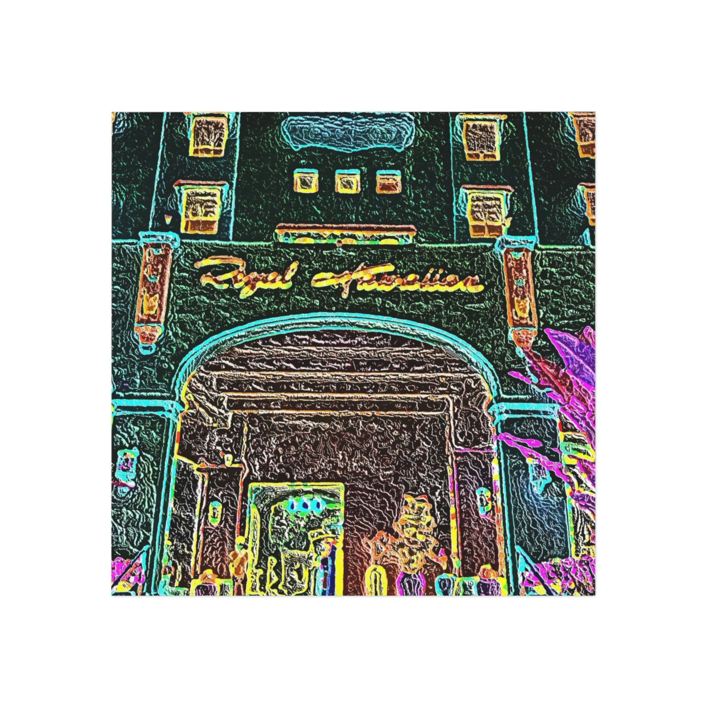 Square Magnet ... "La Grande Entree" At: 'The Pink Palace' ... The Royal Hawai'ian ... Honolulu, HI ... '27Oct2014' ... Original Works ...
