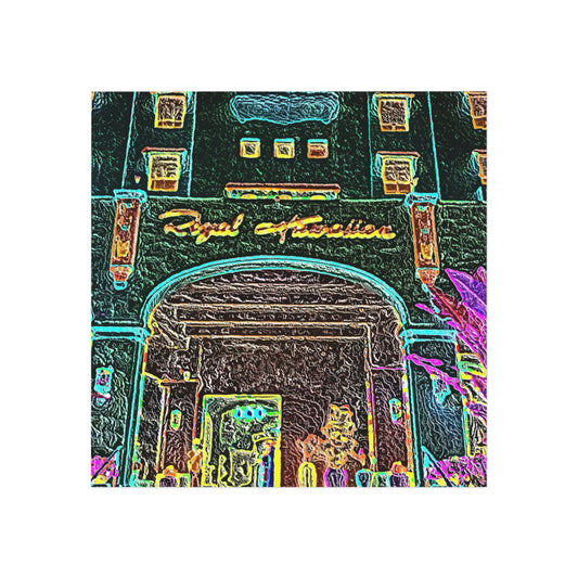 Square Magnet ... "La Grande Entree" At: 'The Pink Palace' ... The Royal Hawai'ian ... Honolulu, HI ... '27Oct2014' ... Original Works ...