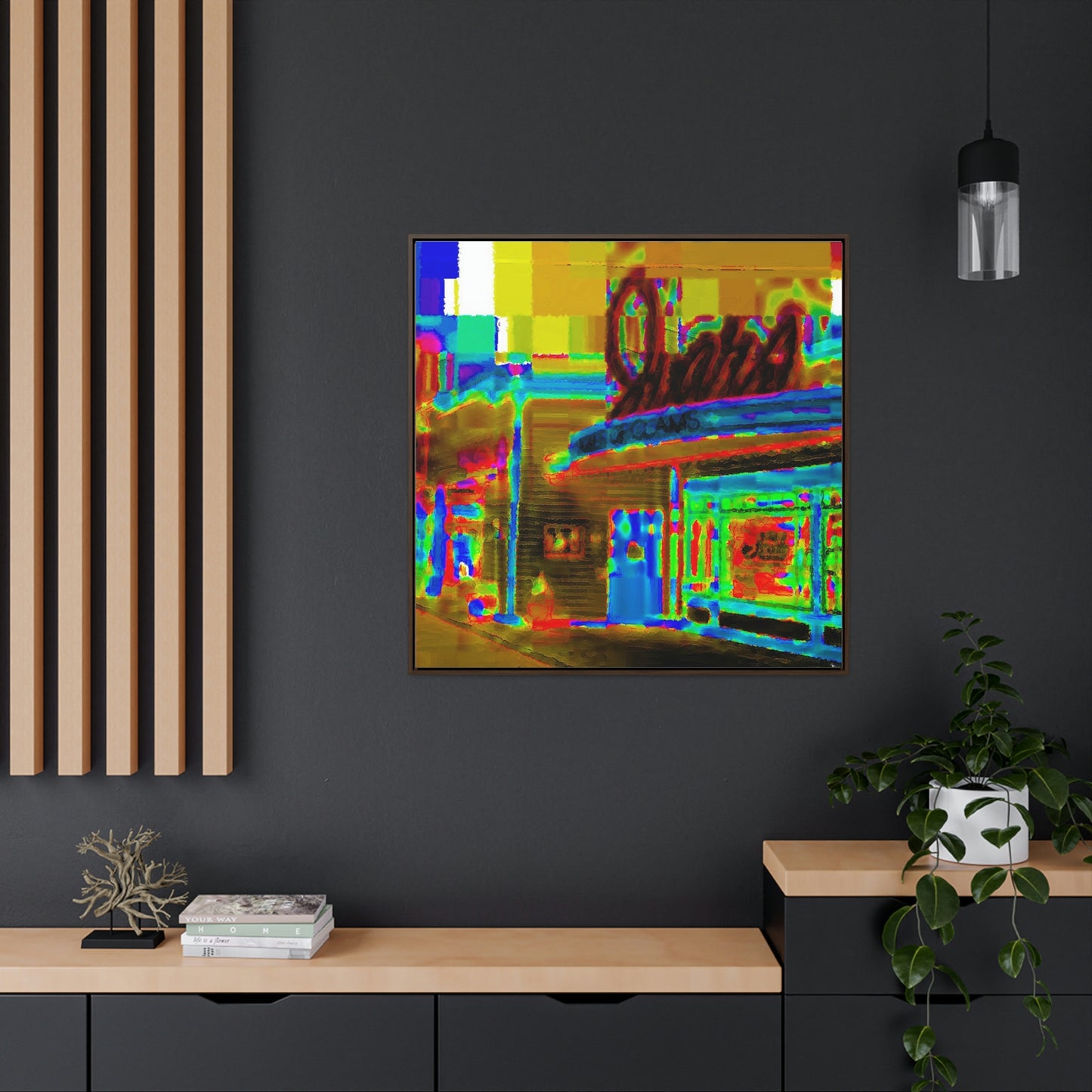 Gallery Canvas Wraps, Square Frame ...  In-A-Hurry & Stressed? ... Remember: Keep "Clam" ... Clam_Happy ...  'Ivars: Seattle Waterfront' ... Personal Archives ... Original Works ...