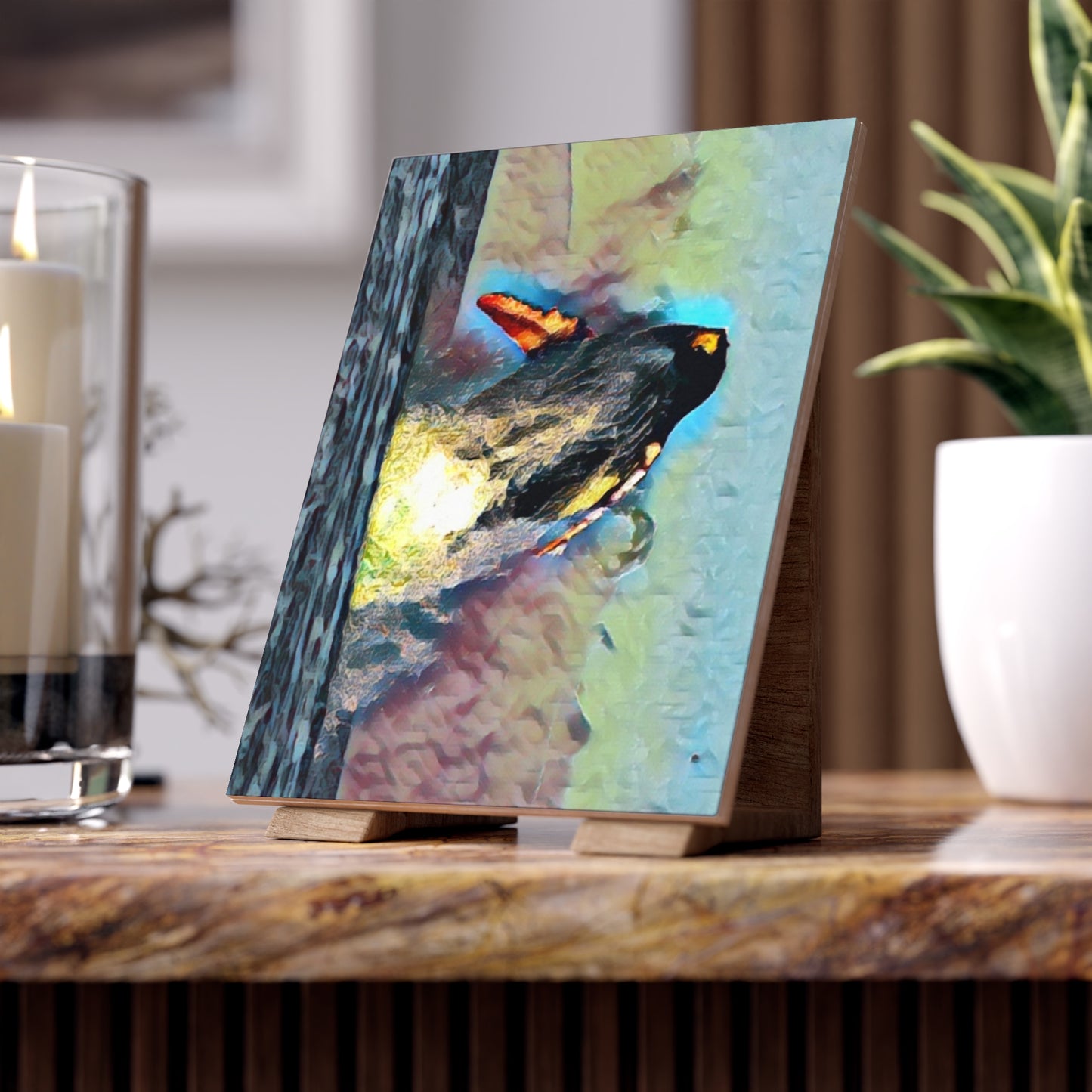 Ceramic Photo Tile ... An Extraordinary Humpback Breach ... 'With Explosive Energy' ... Family Archives (KPH) ... Circa: 21st Century. Maui, HI ... Original Works ...