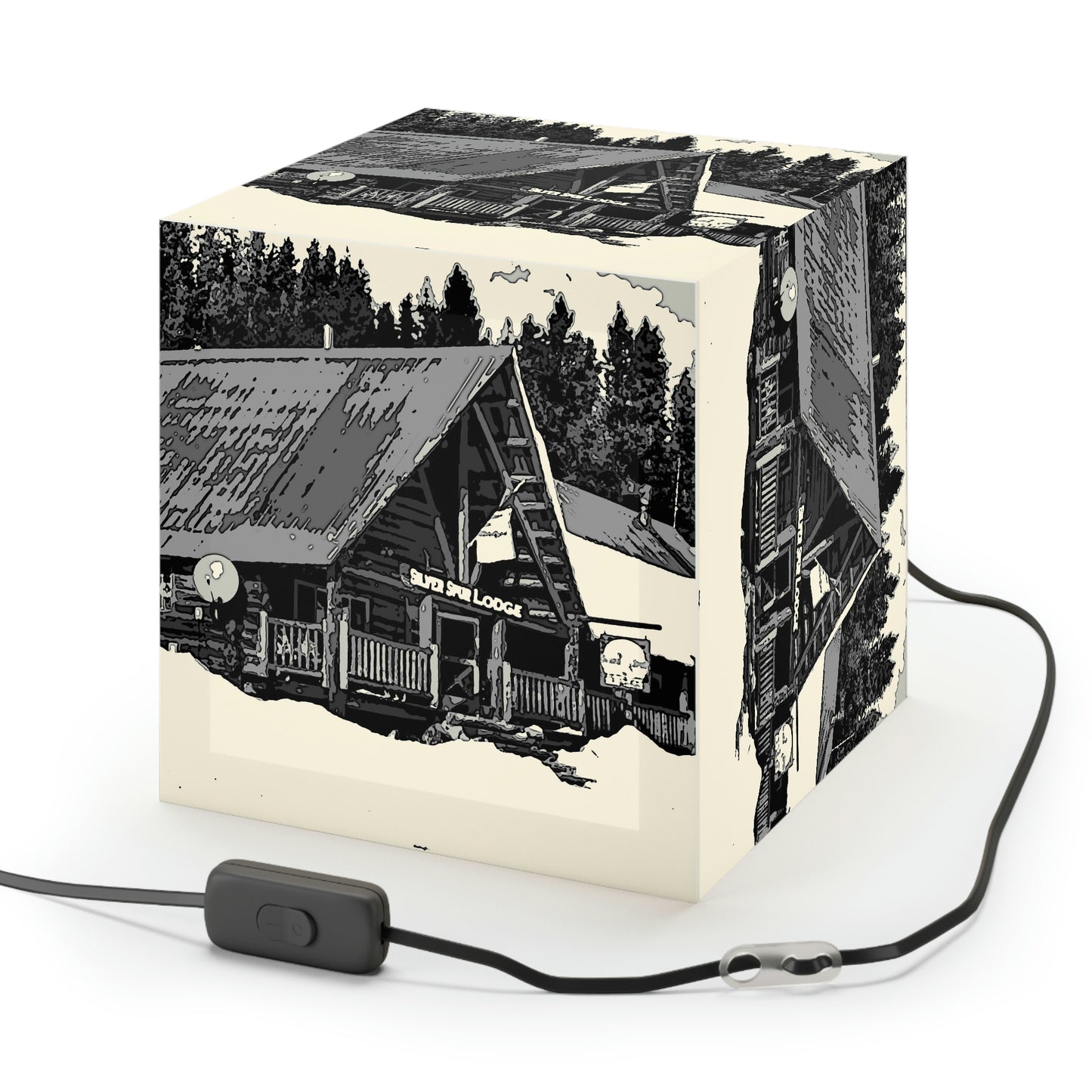 Light Cube Lamp ... A Beautiful Lodge & Back-Country Outfitter In A Mountain Town ... 'Dixie, Idaho, November 2022' ... Original Works ...