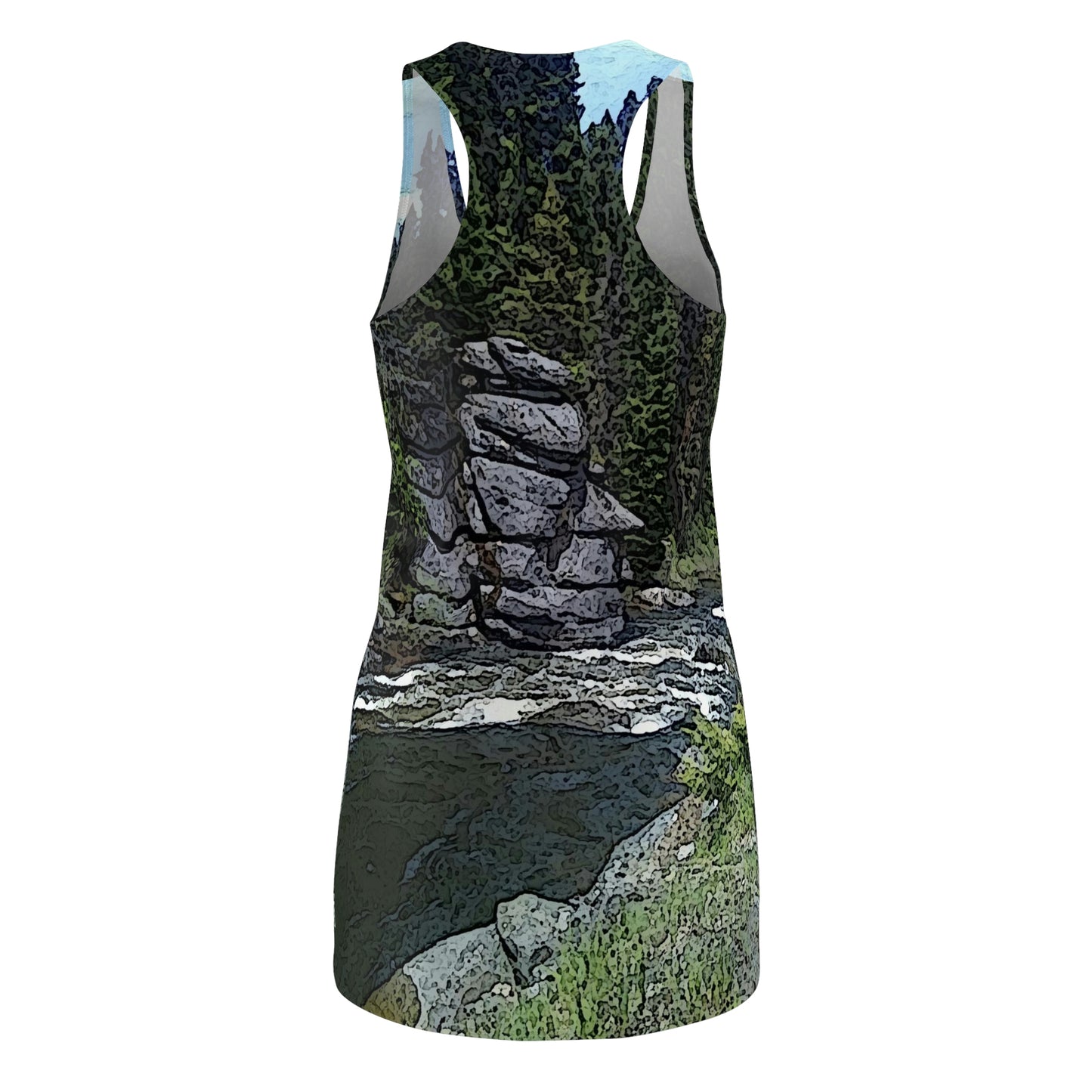 Women's Cut & Sew Racerback Dress ..."I Am Innocent" ... Tricky-Dick Immortalized ... Nixon Rock: Along The River ... Central Idaho, Summer 2020 ... Original Works ...