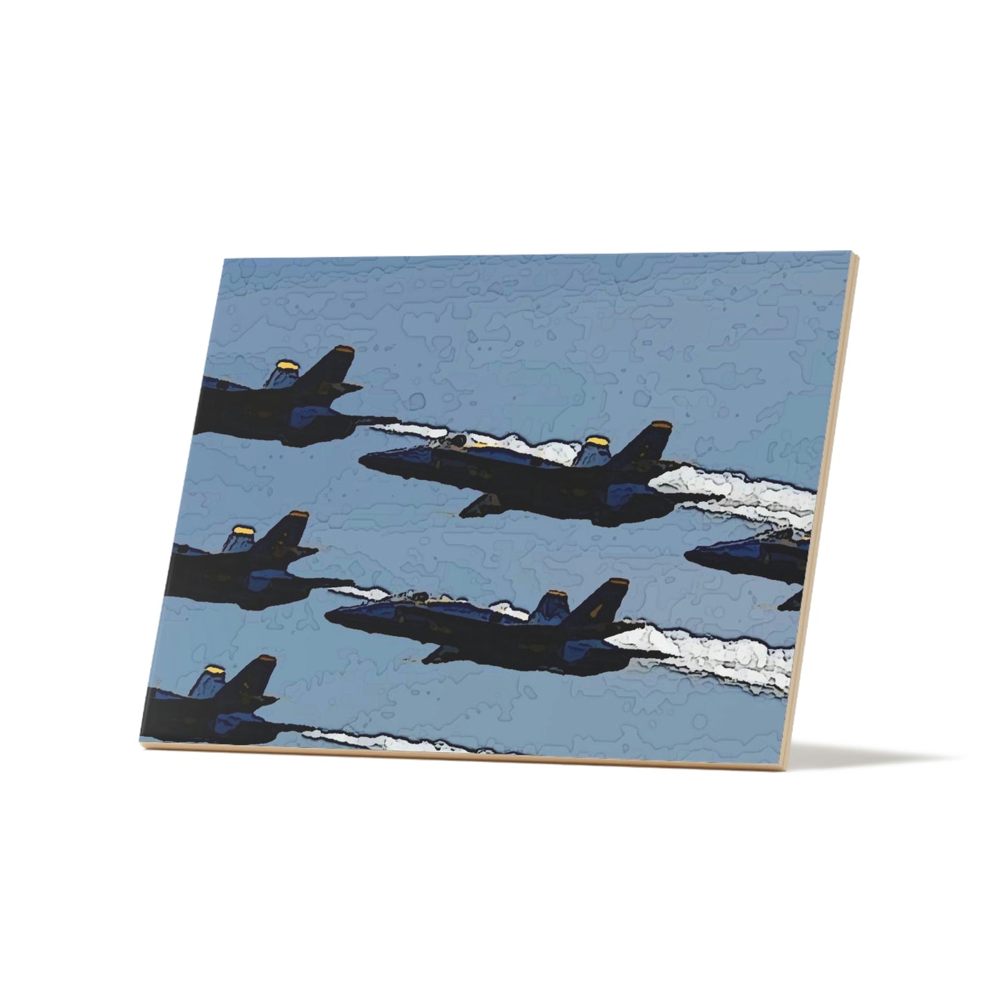 Ceramic Photo Tile ... Seattle Seafair ..."Blue Angels Run Over Lake Washington" ... Circa Mid 1980's ... Dr FJ Holt ... Original Works ...
