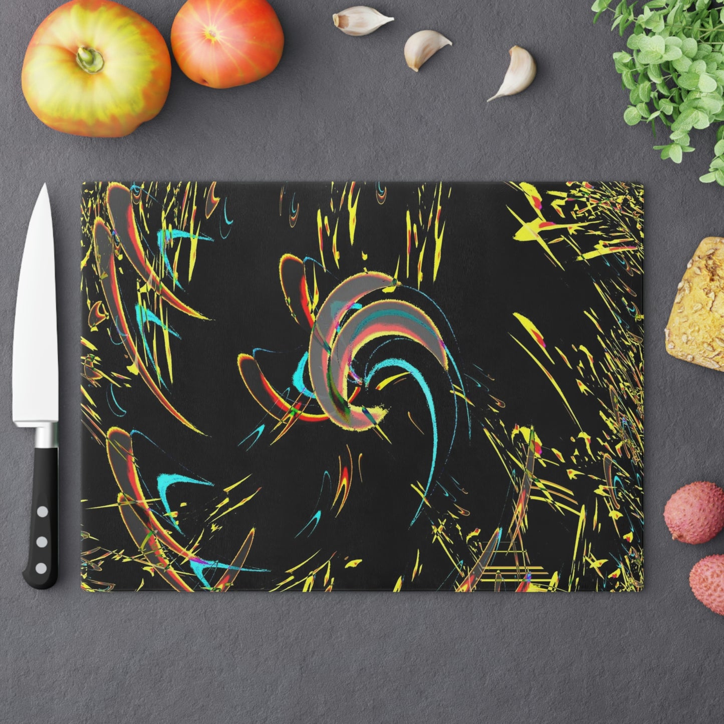 Cutting Board ... "Waning Moon" ... Central Idaho ... October 2022 ... Rendering Time: 22 Hours ... Original Works ...