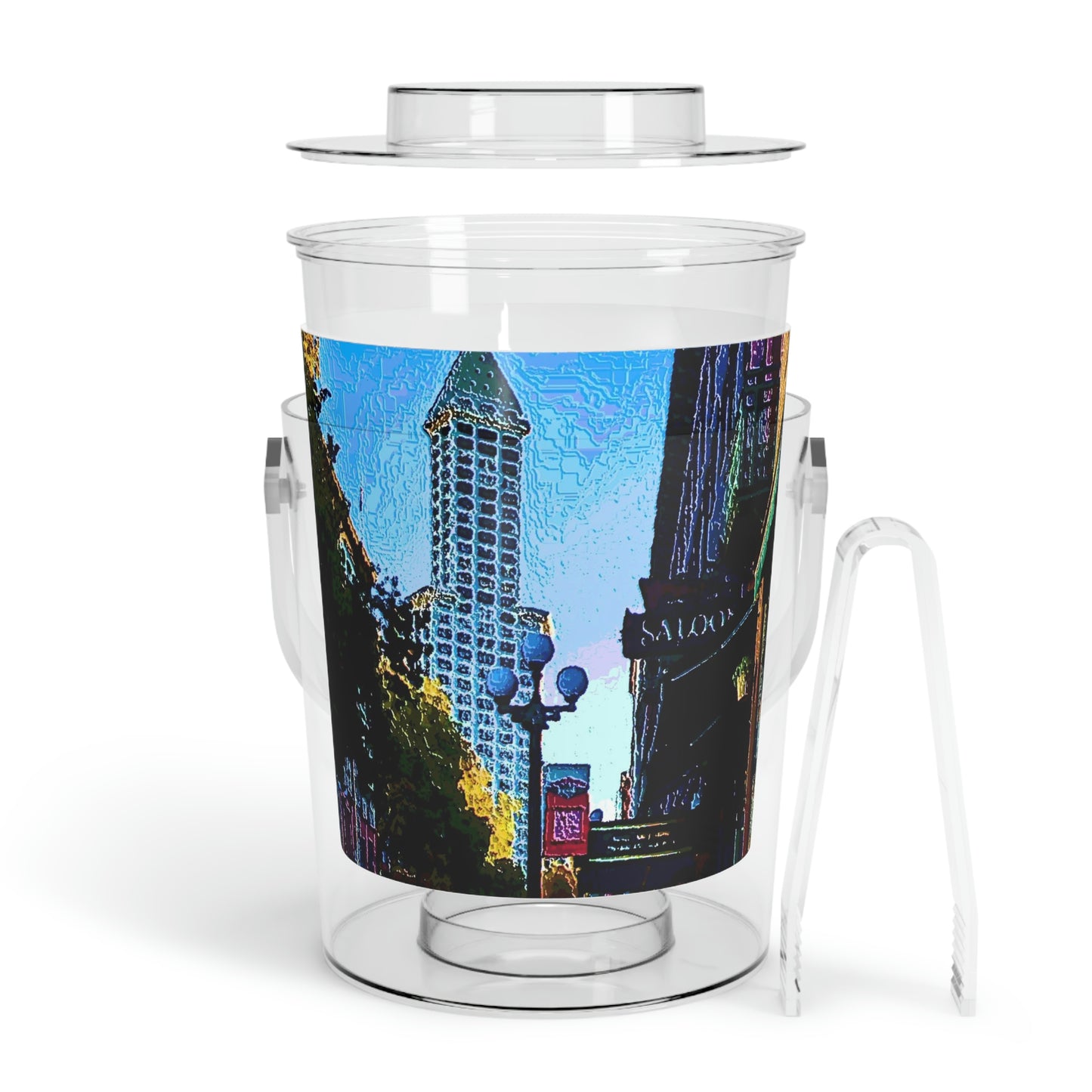 Ice Bucket with Tongs ...  Pioneer Square & Smith Tower ... 'That World Famous View' ... Colleague Supplied Photo ... Original Works ...
