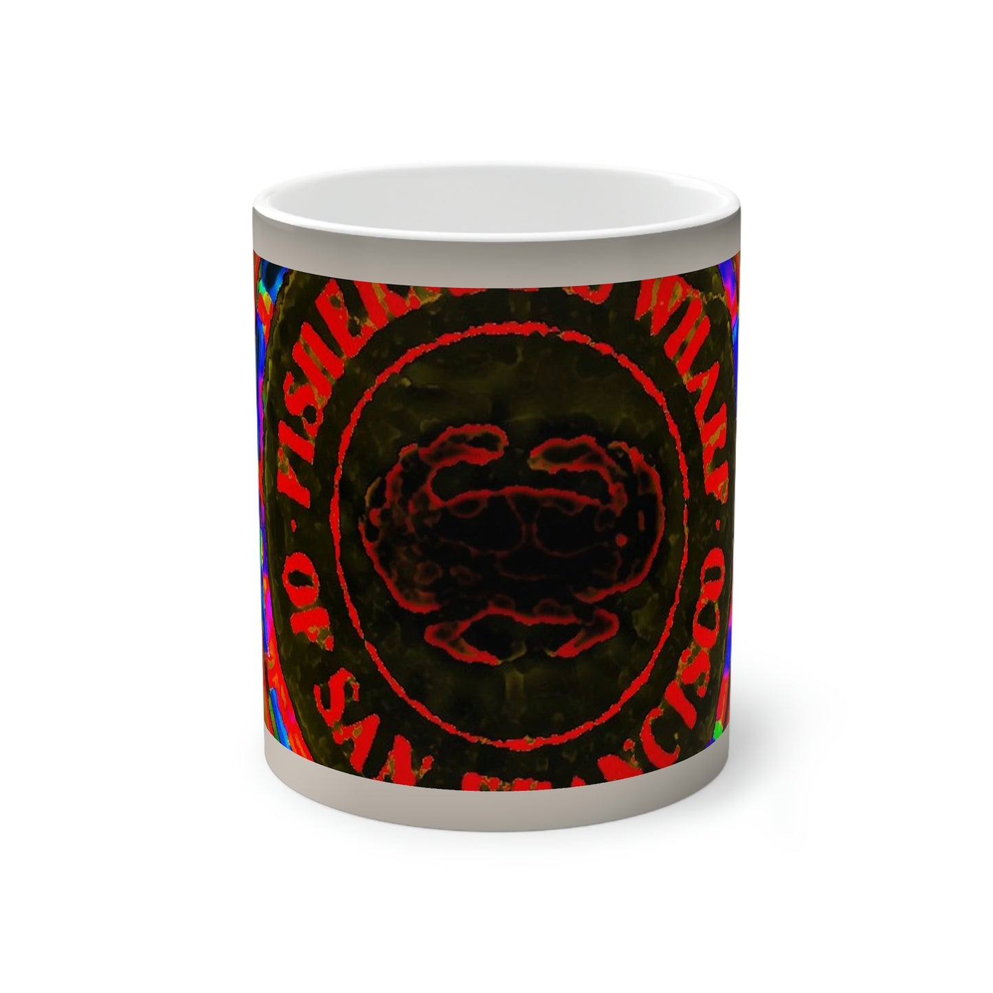 Color-Changing Mug, 11oz ... "No.9 Fishermen's Grotto - Fishermen's Wharf, SF, California" ... Family Archives: 1970's ... Original Works ...