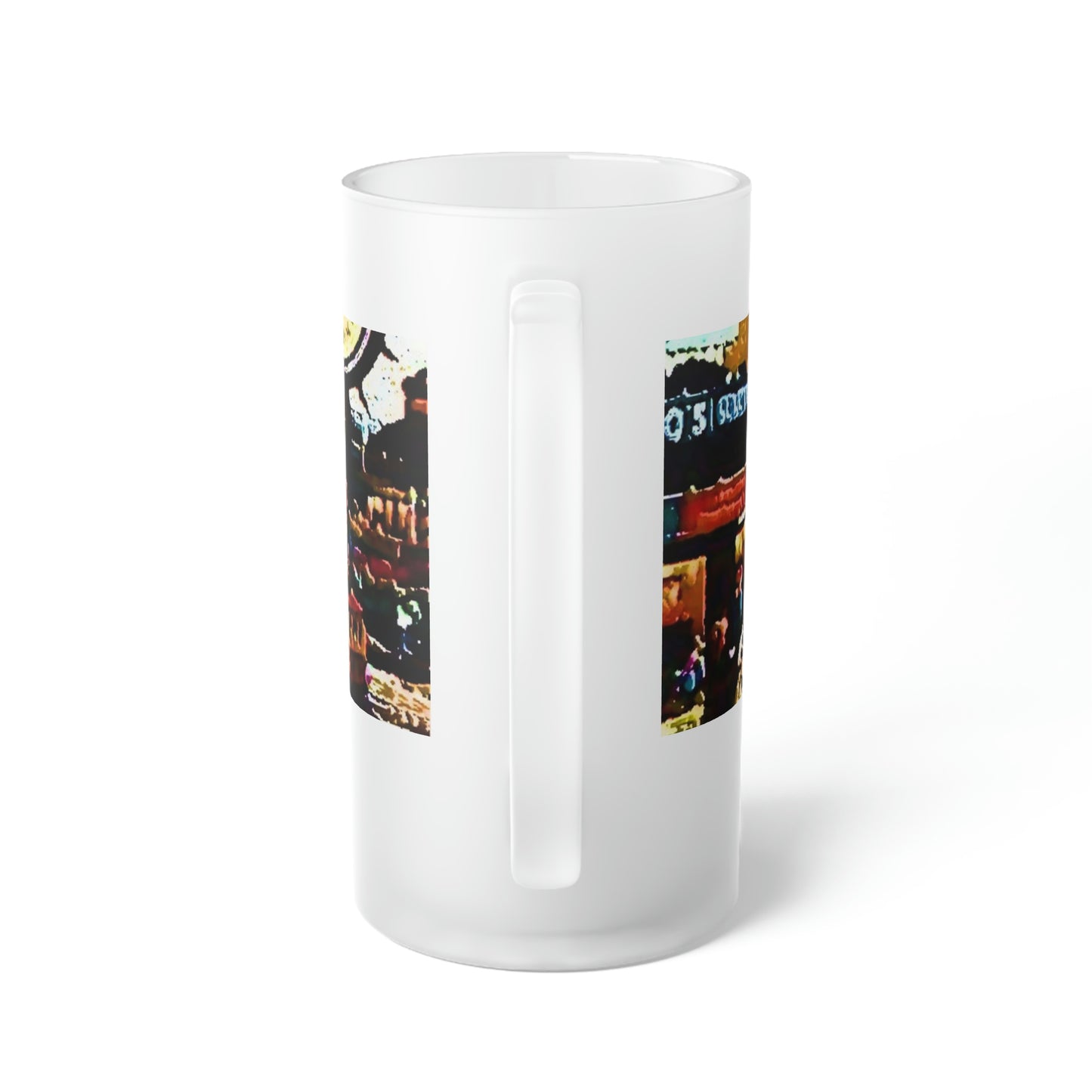 Frosted Glass Beer Mug ...  "No.9 Fishermen's Grotto - Fishermen's Wharf, SF, California" ... Family Archives: 1970's ... Original Works ...