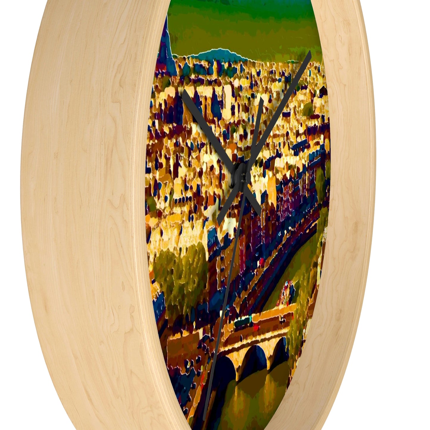 Wall clock ... Au Paris ... "Along The River Seine" ... Barbara Joan Bonnel-Holt: 1972 ... Original Works ...