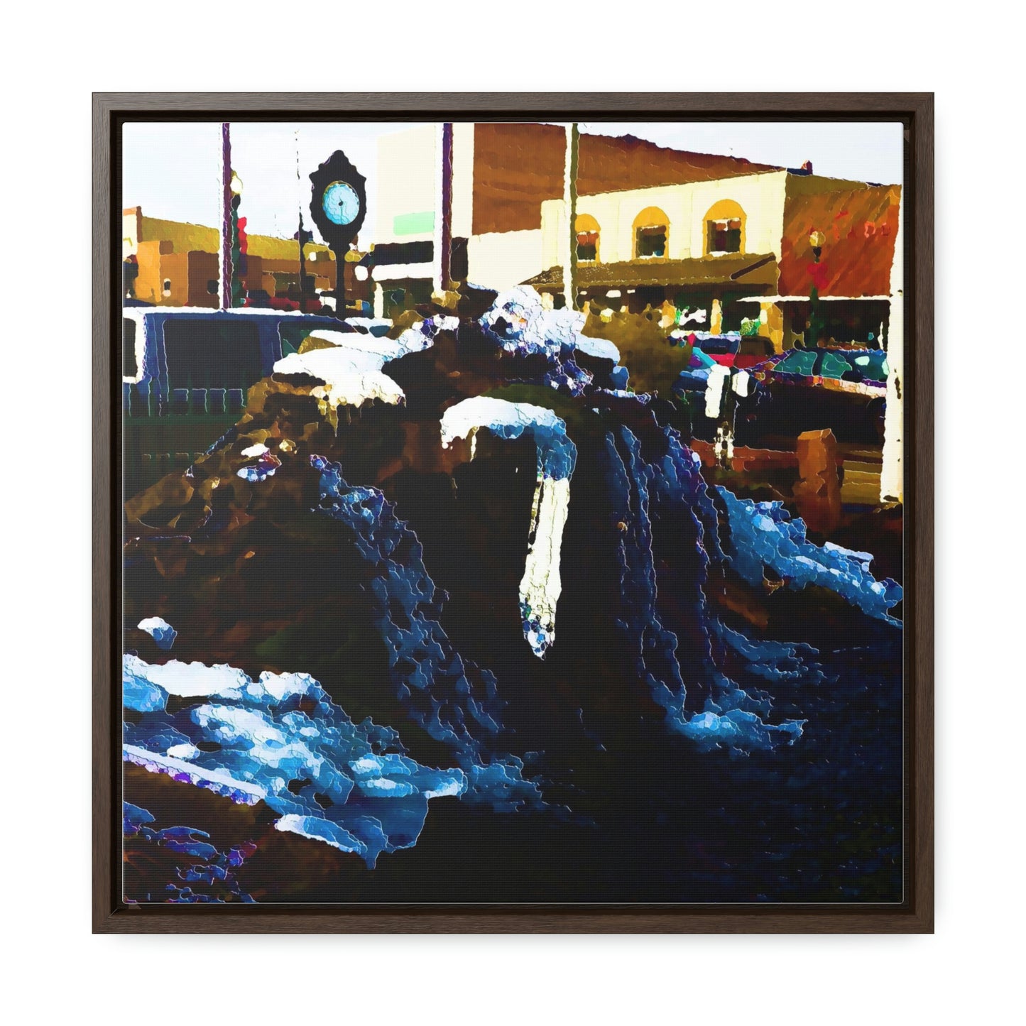 Gallery Canvas Wraps, Square Frame ...  "Ice & Water Sculpted" ... Downtown Grangeville, Idaho ... Adjacent To Irwin Pharmacy ... 5Jan23 ... Original Works ...