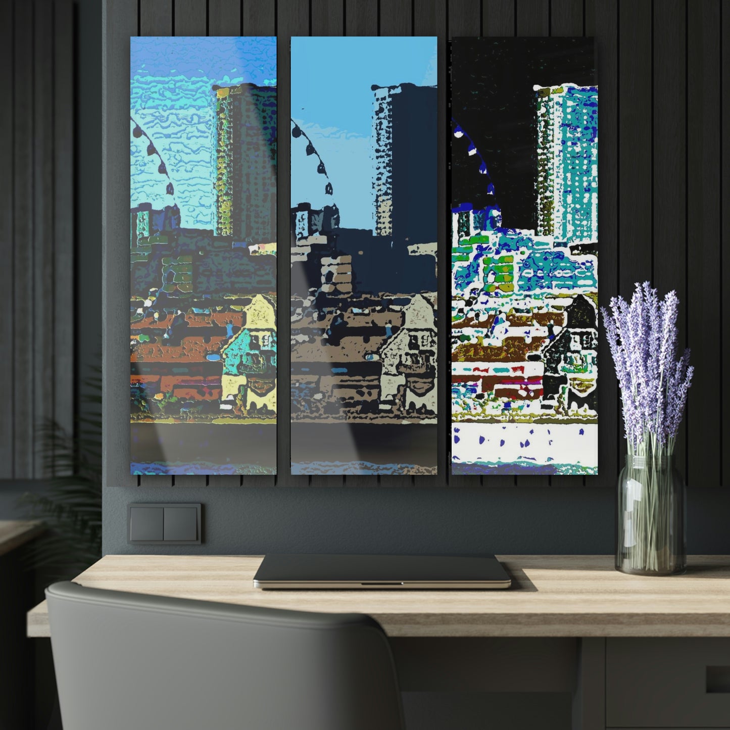Acrylic Prints (Triptych) ... That Classic Wheel ... 'Seattle's Wheel' ... & Old Classic Waterside Vendors ...  'Family Archives' ... Original Works ...