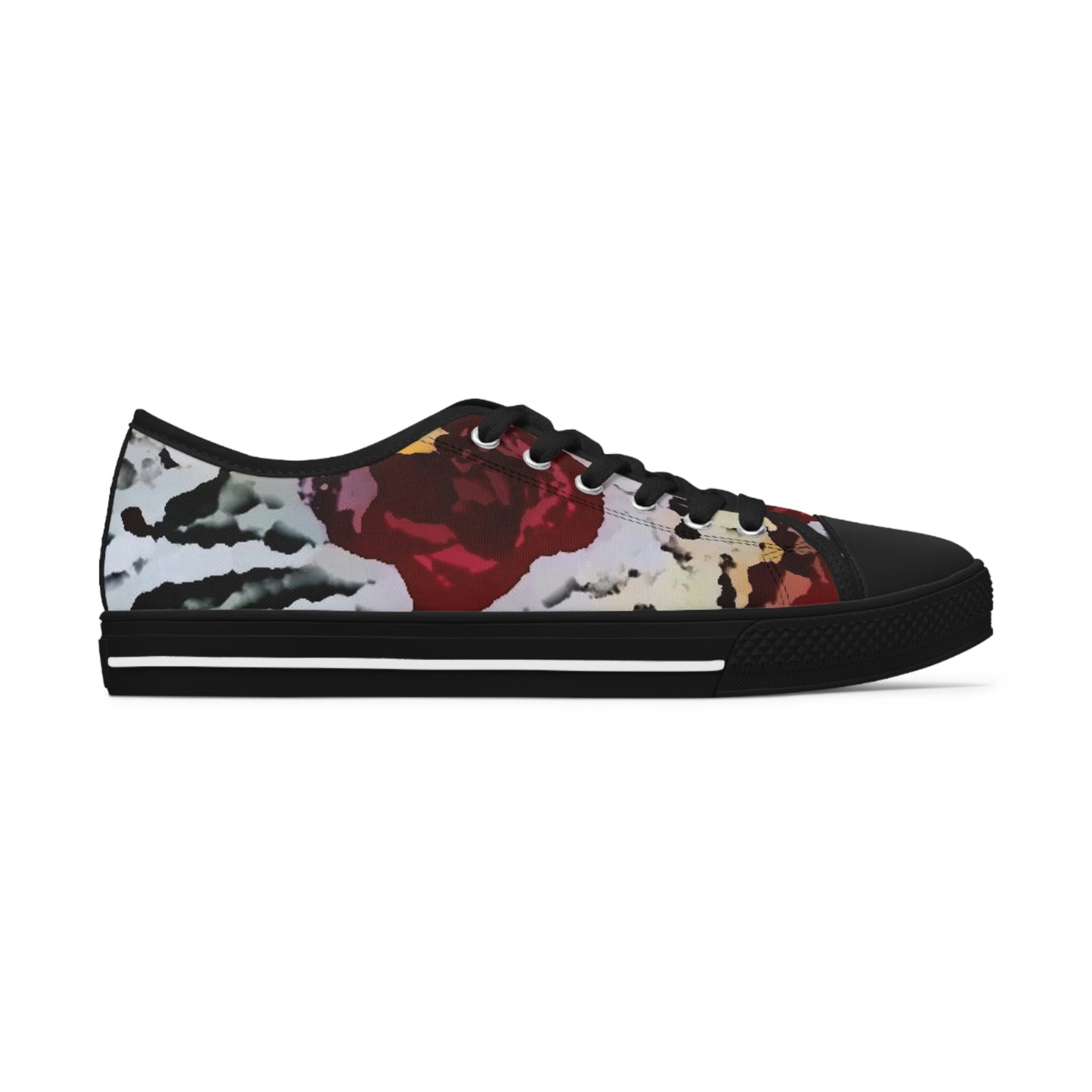 Women's Low Top Sneakers ... "A Friendly Flower" ... Pointsettia 'Pointing' ... Original Works ... (Supplied Photograph) ...